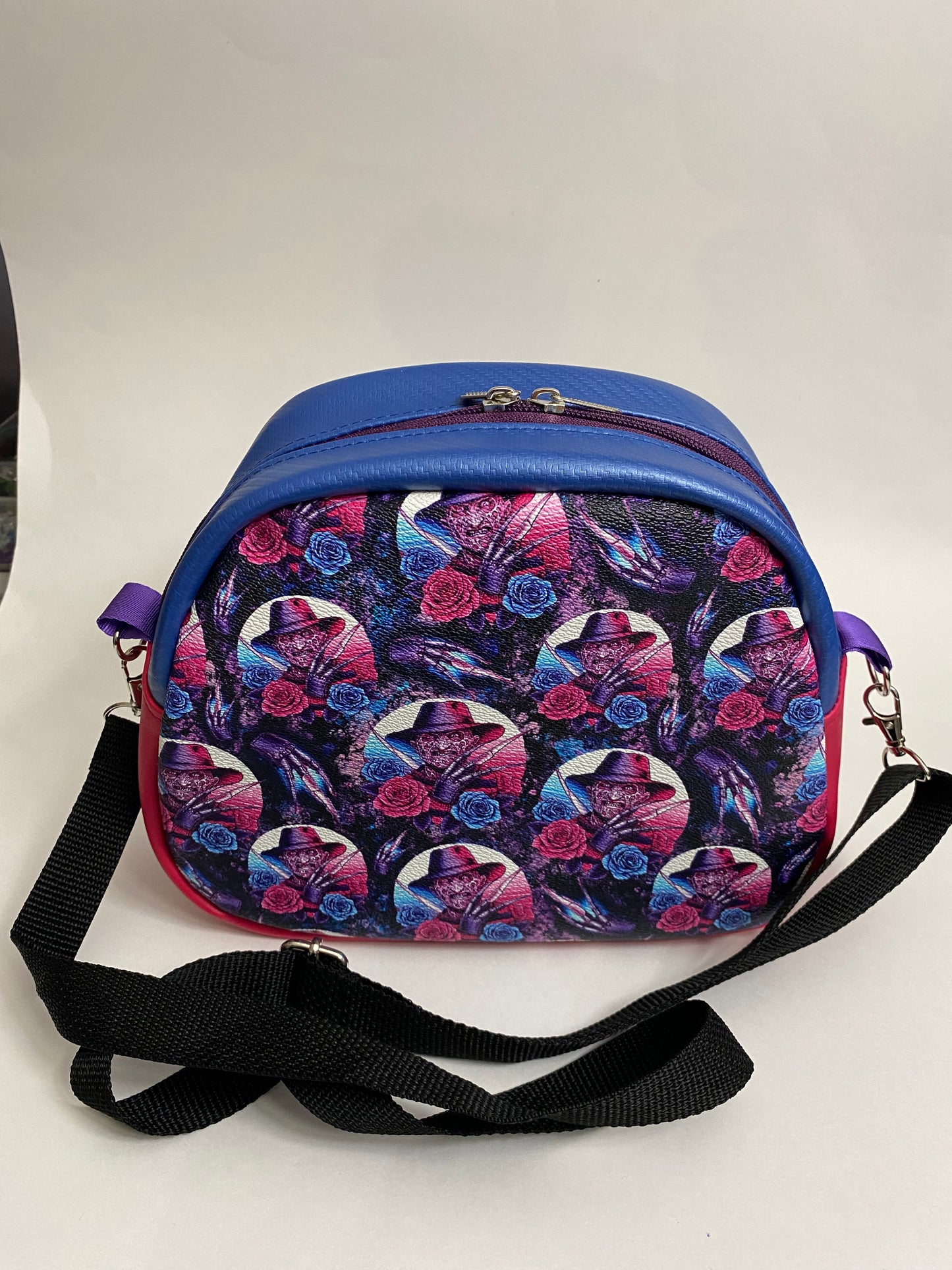 FLORAL FREDDY KREUGER NIGHTMARE ON ELM STREET BOWLER CROSSBODY BAG