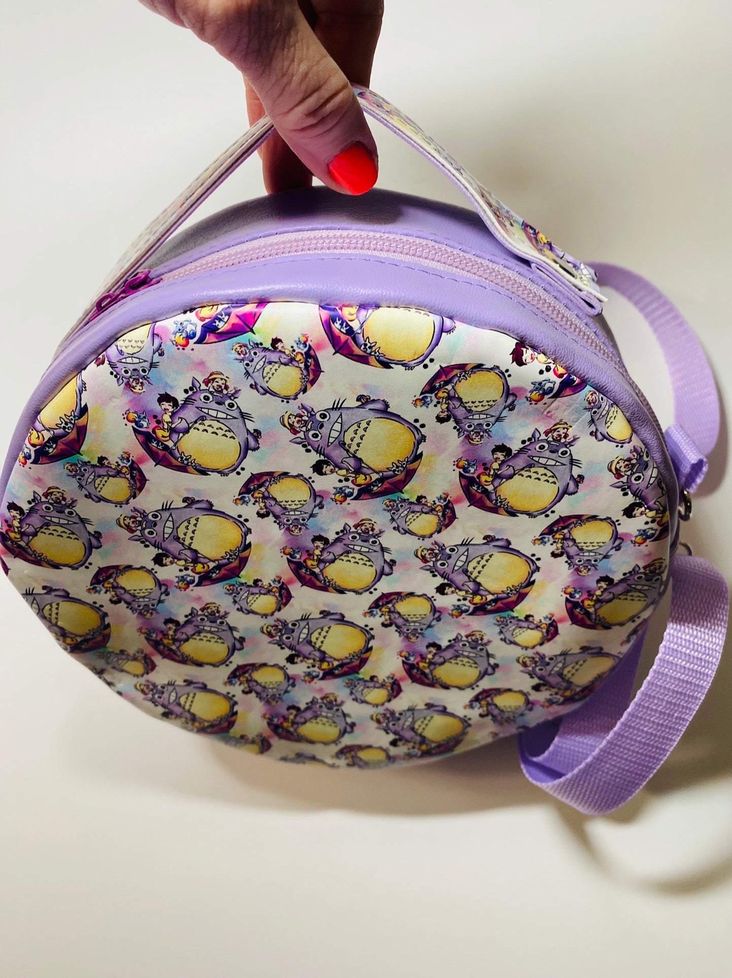 Lavender circle Totoro bag