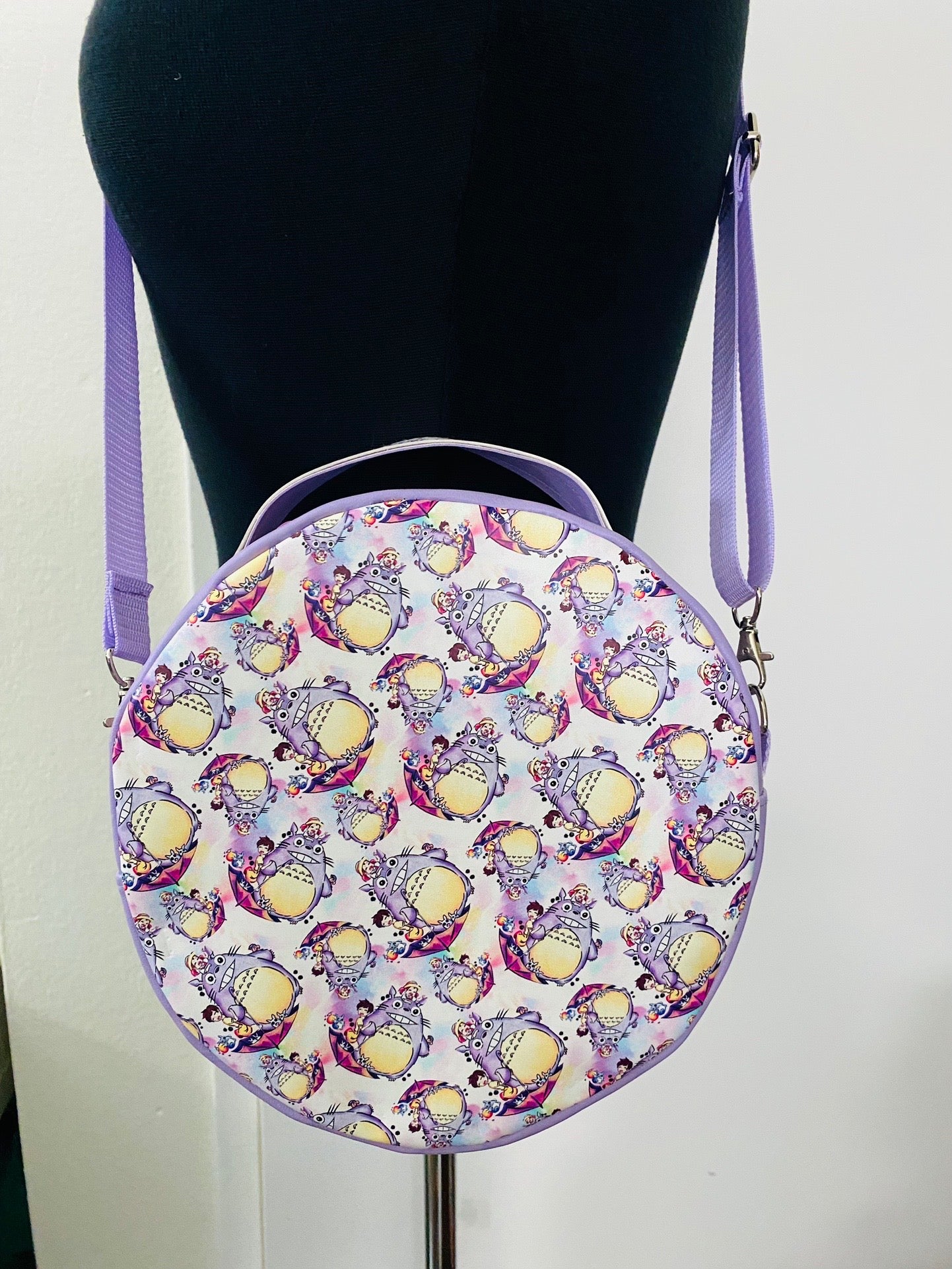 Lavender circle Totoro bag