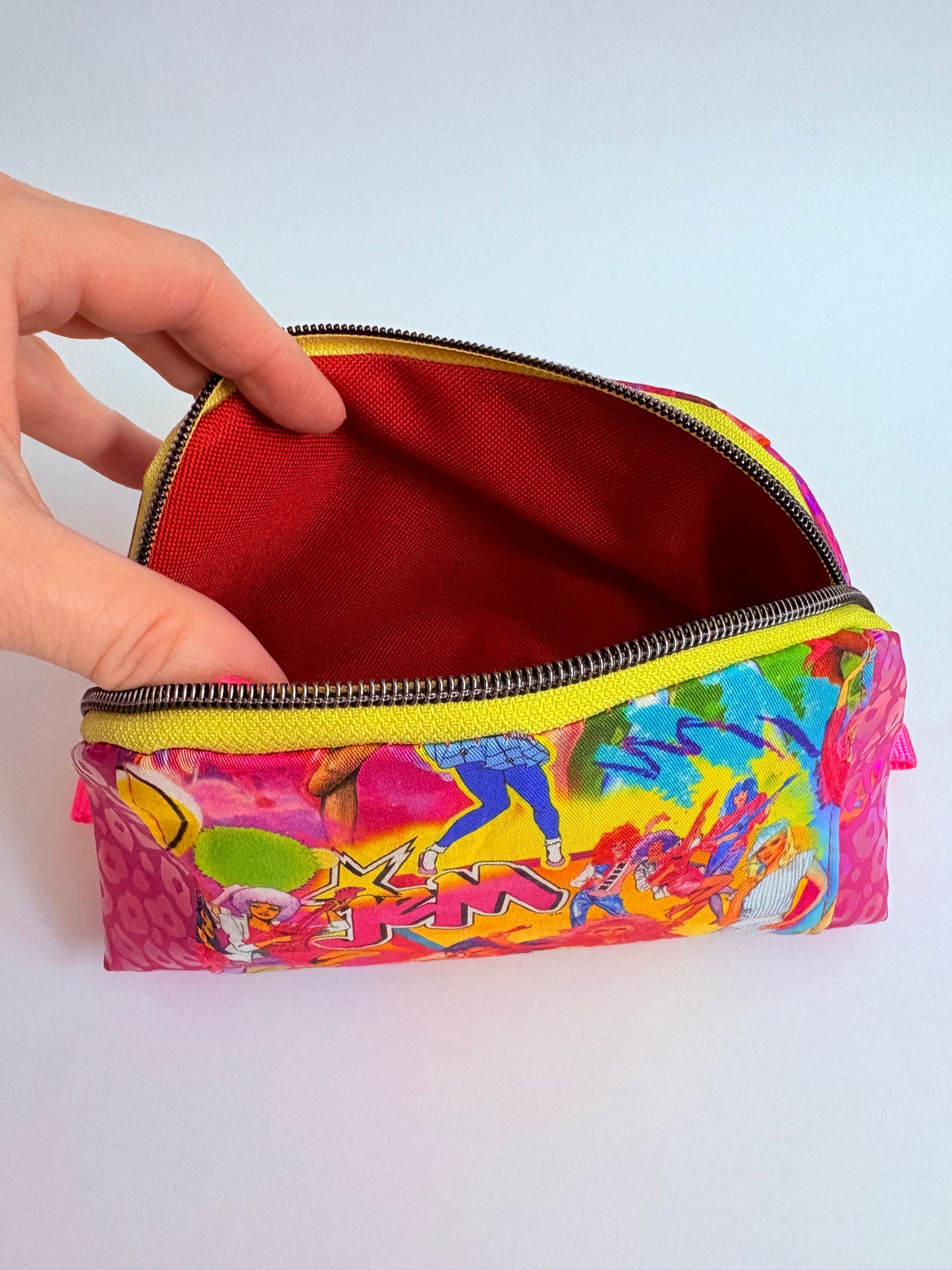 JEM mashup neon pink leopard holographic pouch