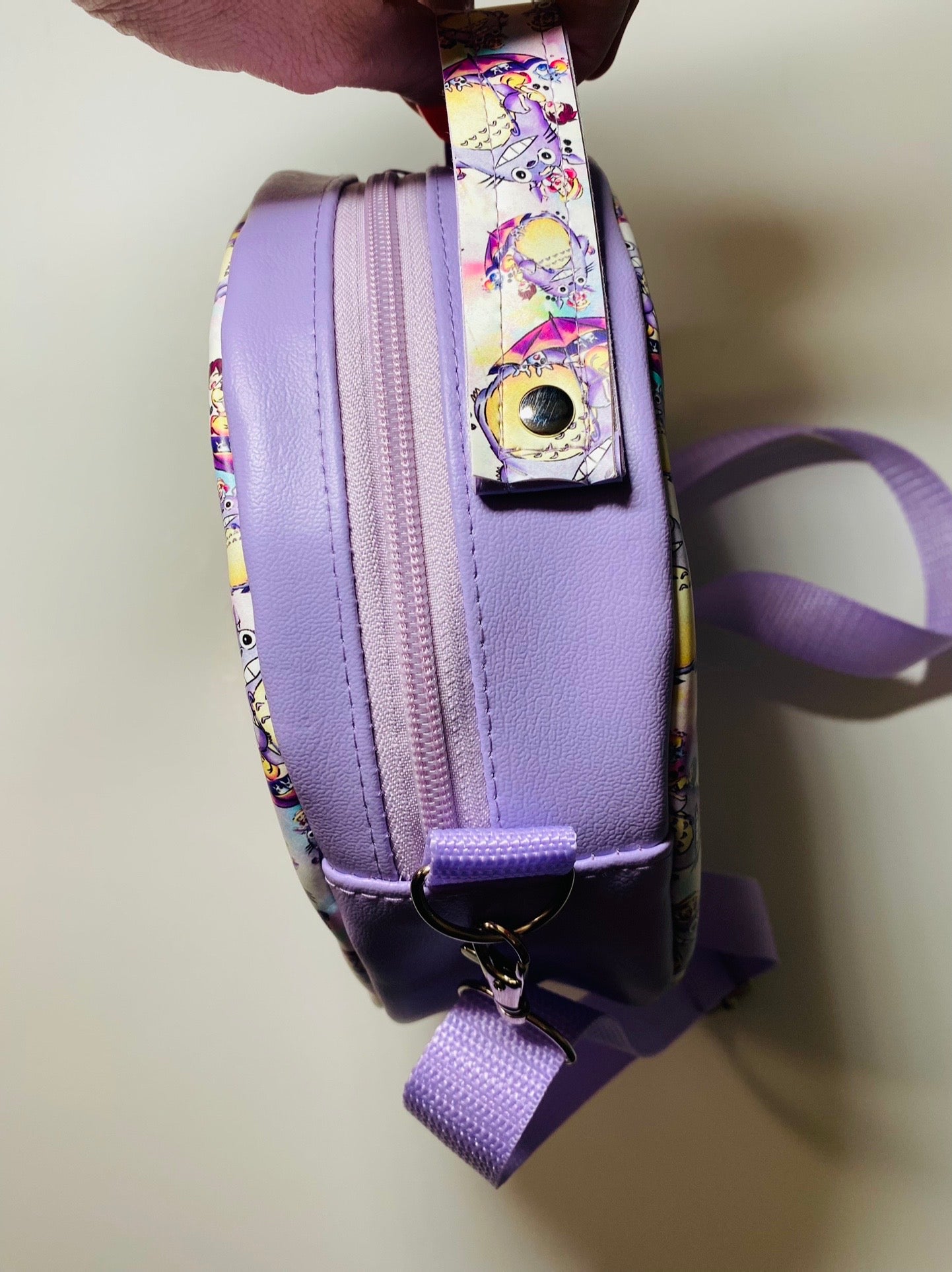 Lavender circle Totoro bag