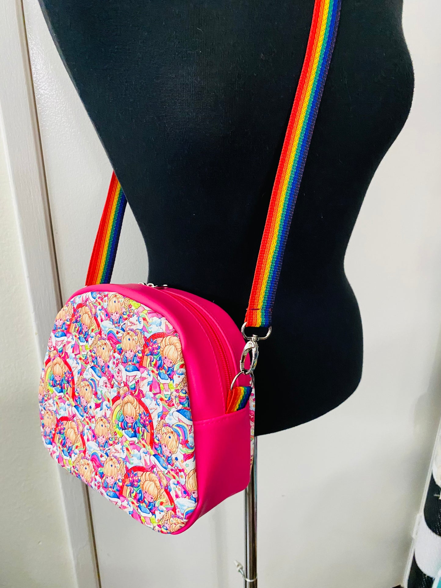 RAINBOW GIRL BOWLER CROSSBODY BAG