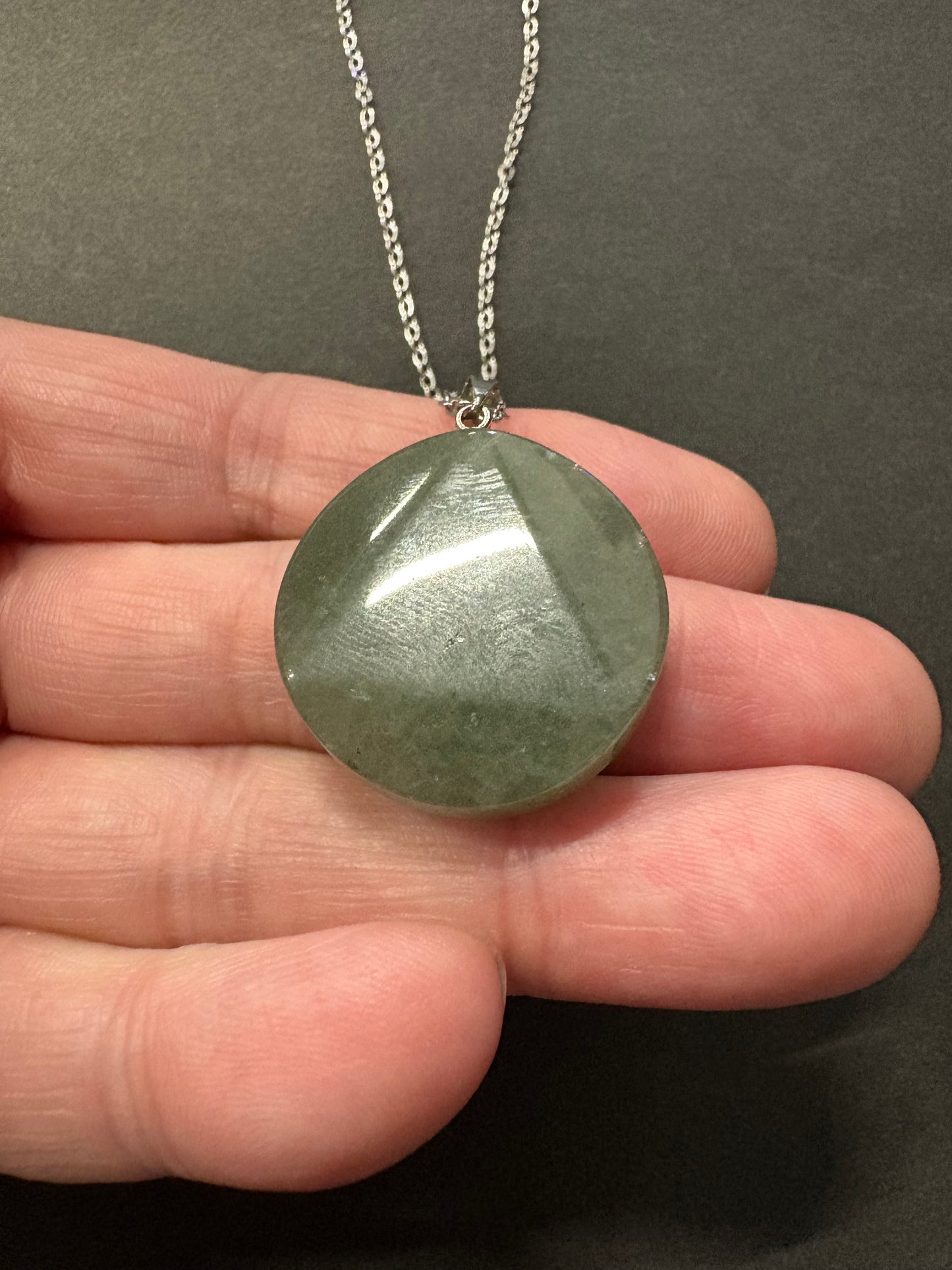 Jade triangle carved pendant