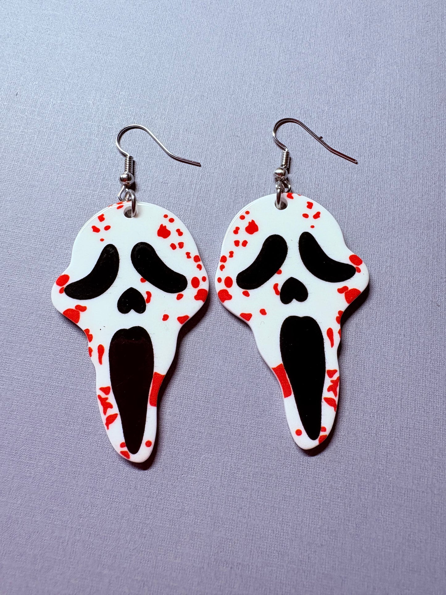 Bloody ghostface earrings