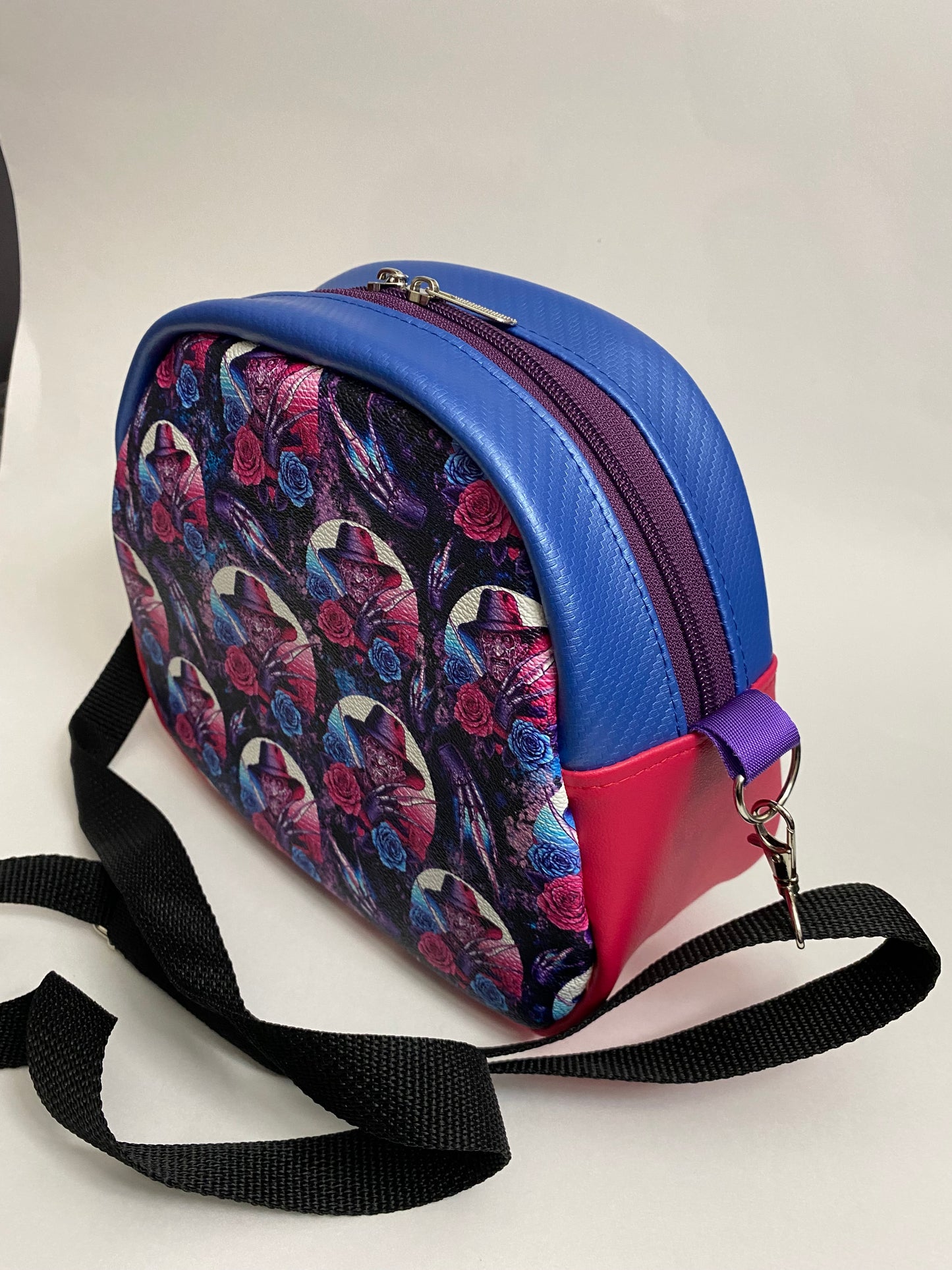FLORAL FREDDY KREUGER NIGHTMARE ON ELM STREET BOWLER CROSSBODY BAG