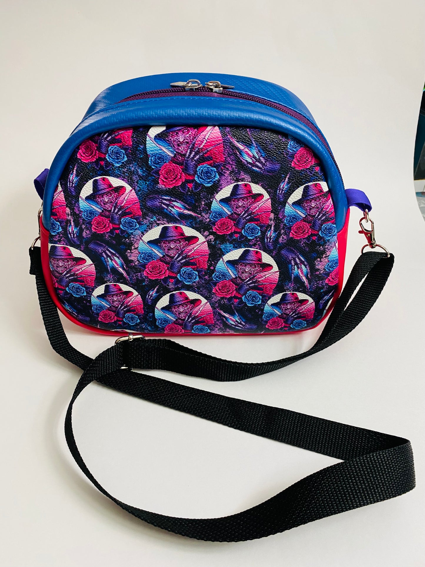 FLORAL FREDDY KREUGER NIGHTMARE ON ELM STREET BOWLER CROSSBODY BAG