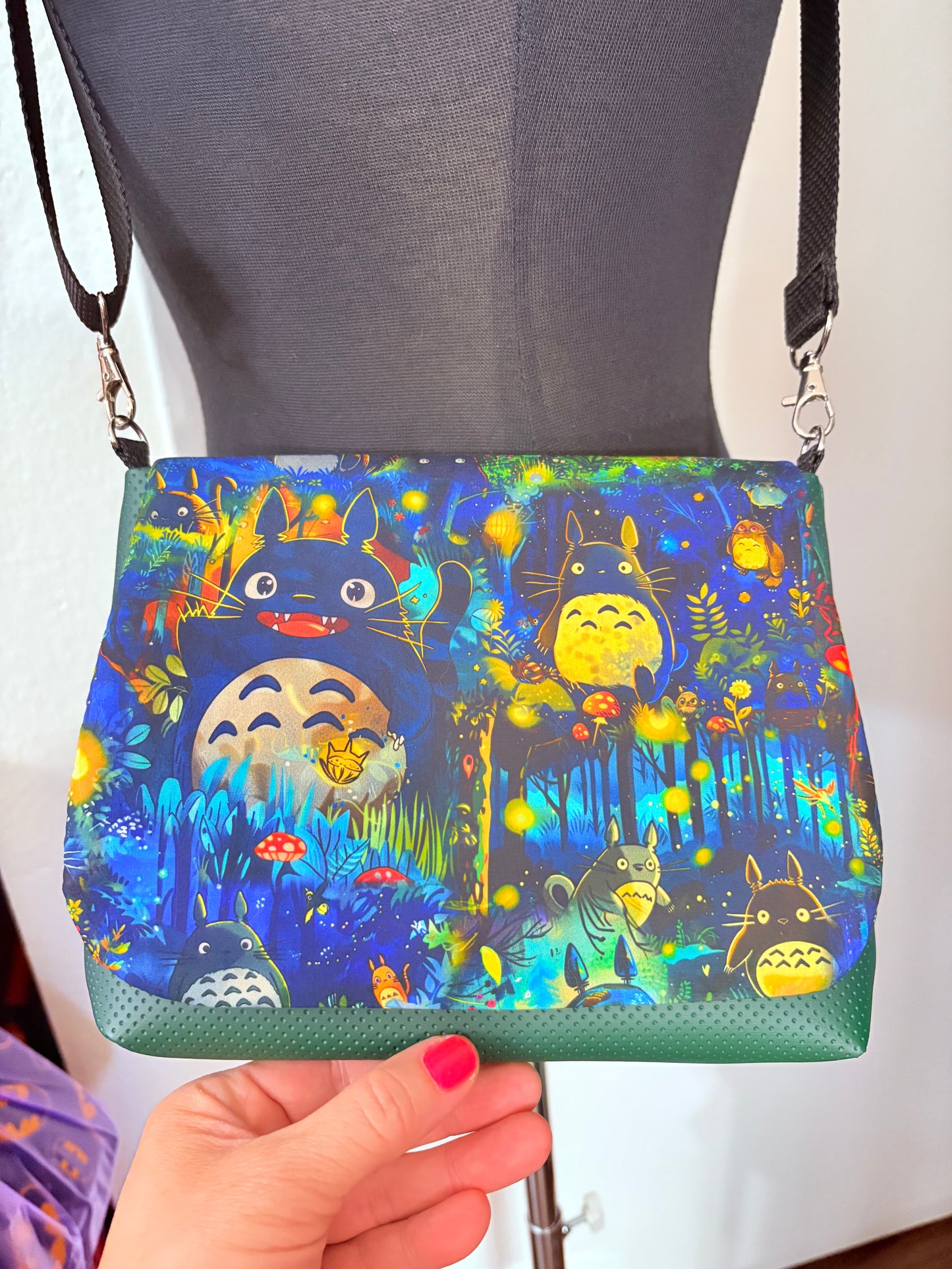 TOTORO FOREST GREEN CROSSBODY FLAP BAG