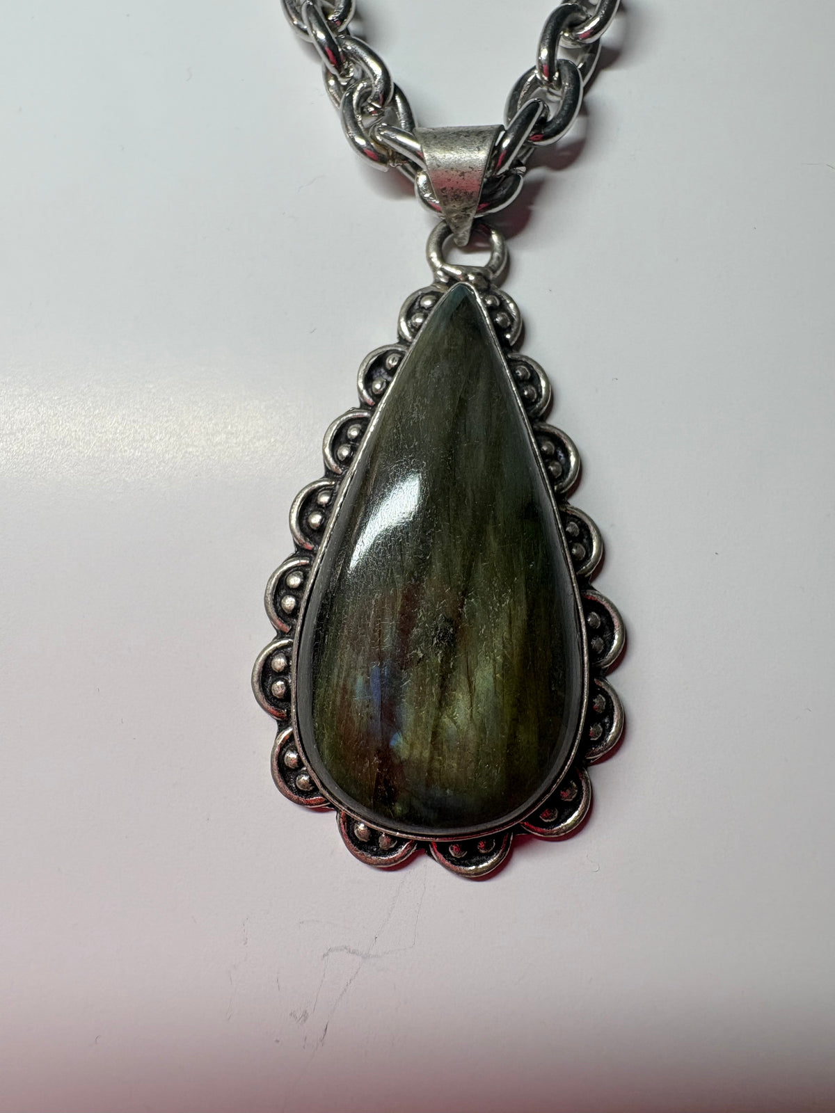 Labradorite jumbo teardrop pendant
