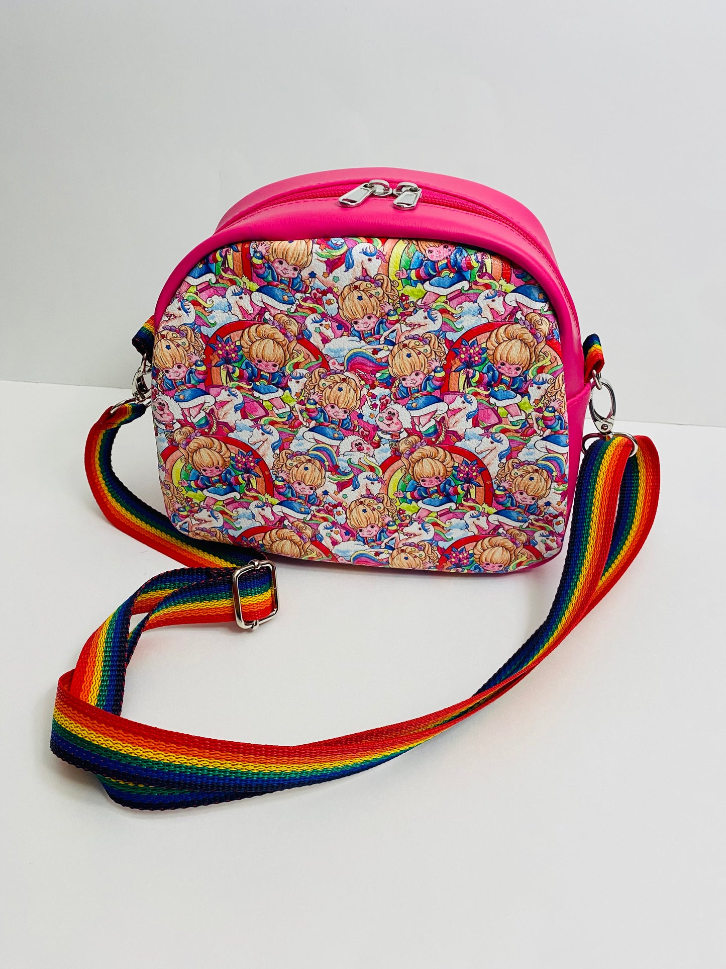 RAINBOW GIRL BOWLER CROSSBODY BAG
