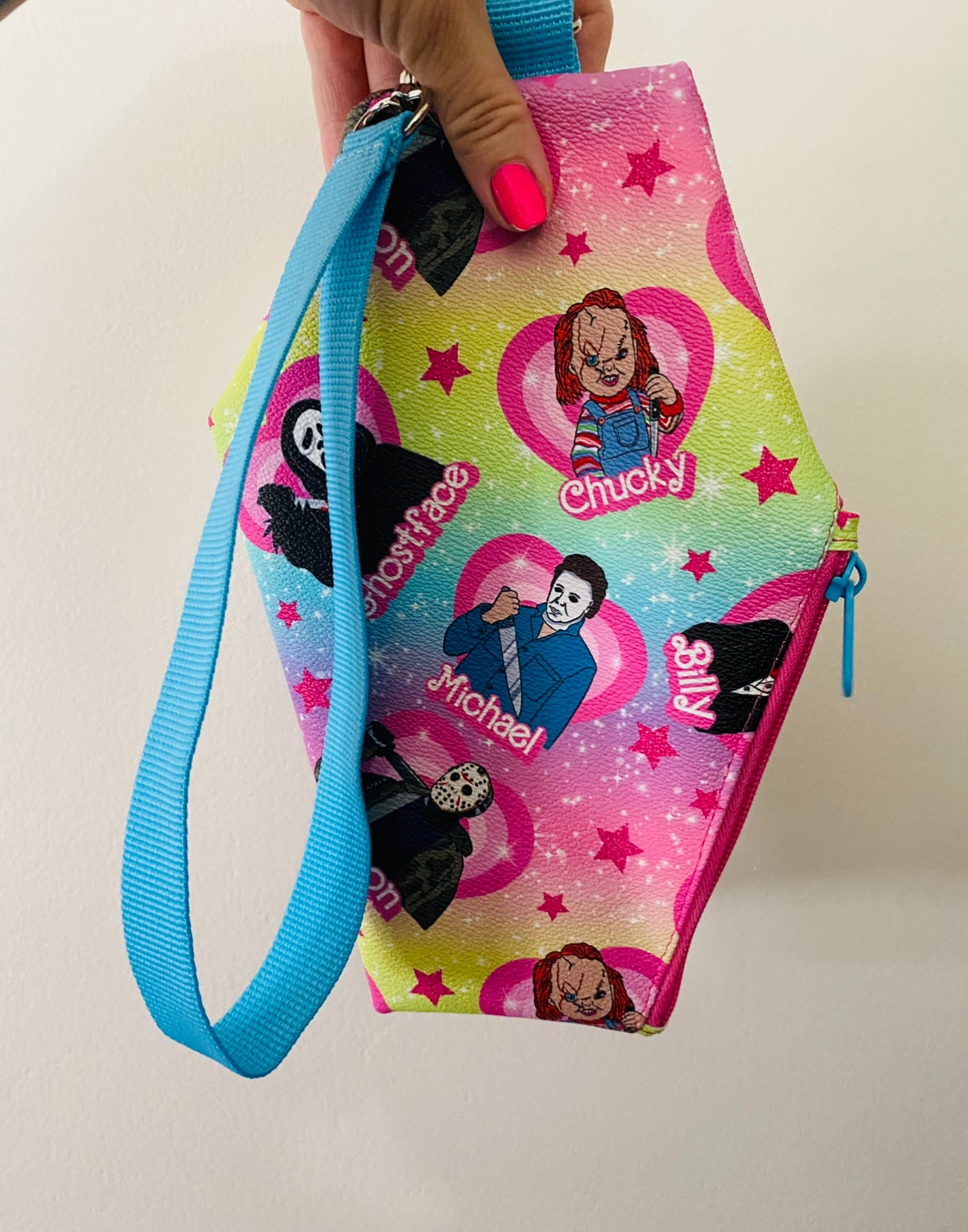 Coffin wristlet pouches
