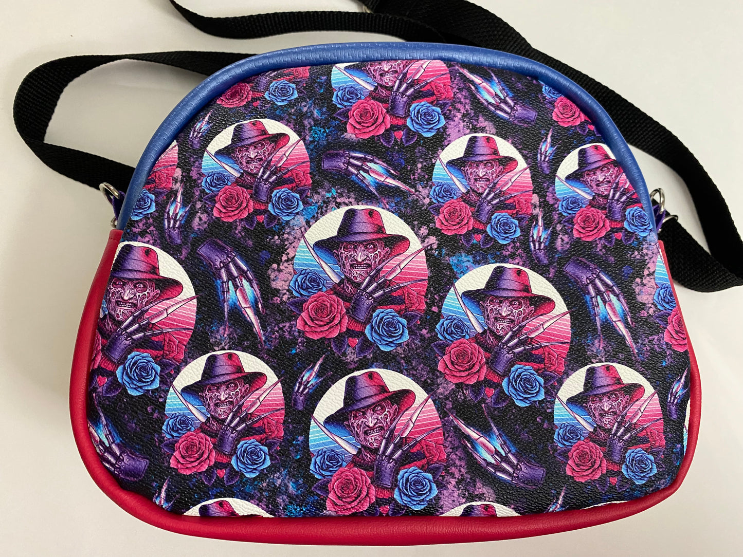 FLORAL FREDDY KREUGER NIGHTMARE ON ELM STREET BOWLER CROSSBODY BAG
