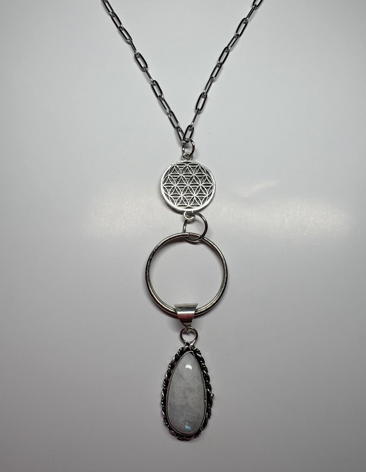 Flower of life Moonstone necklace