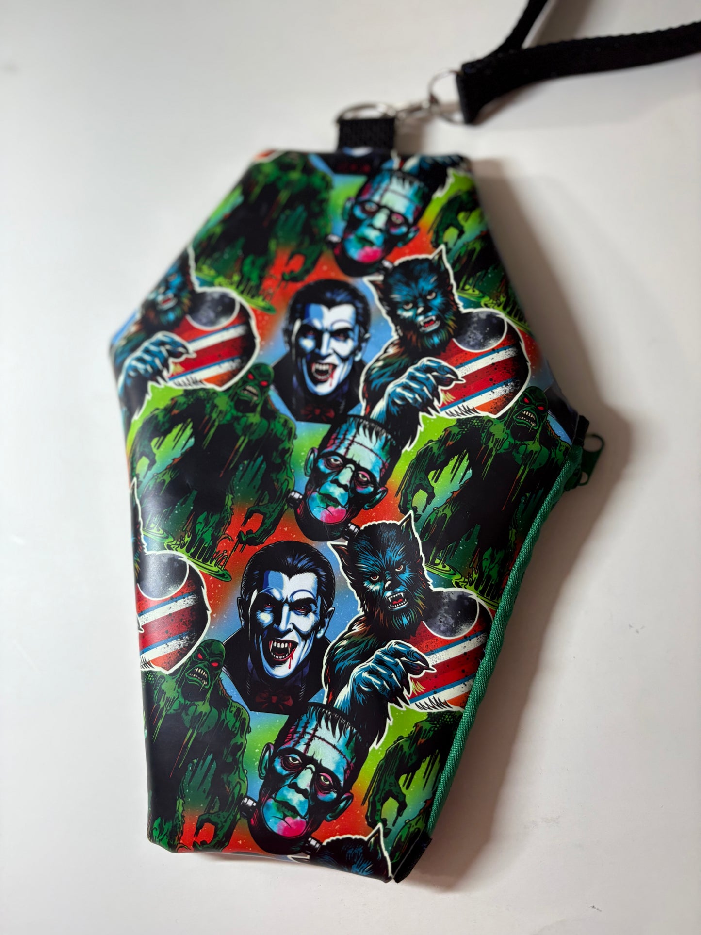 Coffin wristlet pouches