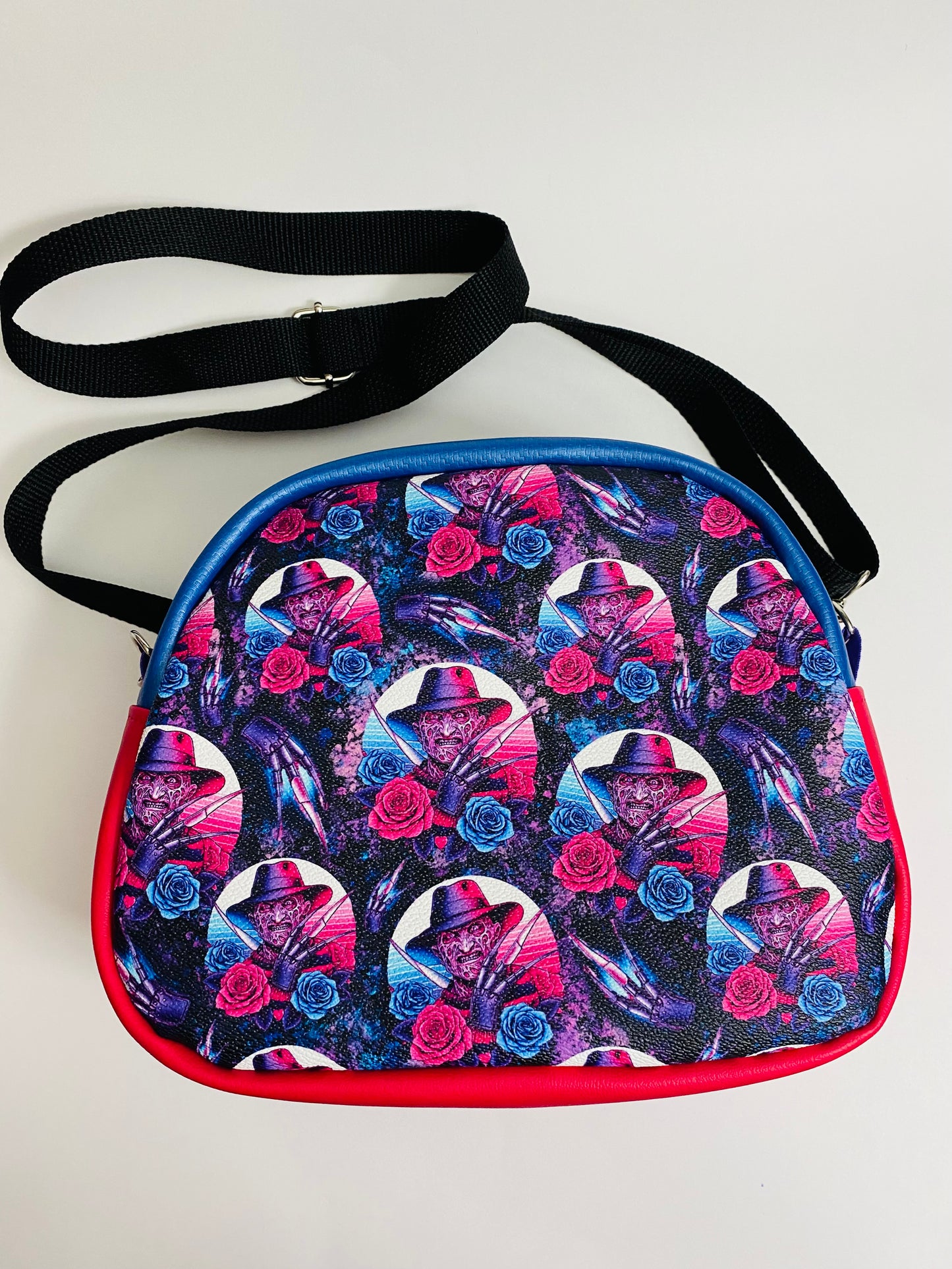 FLORAL FREDDY KREUGER NIGHTMARE ON ELM STREET BOWLER CROSSBODY BAG