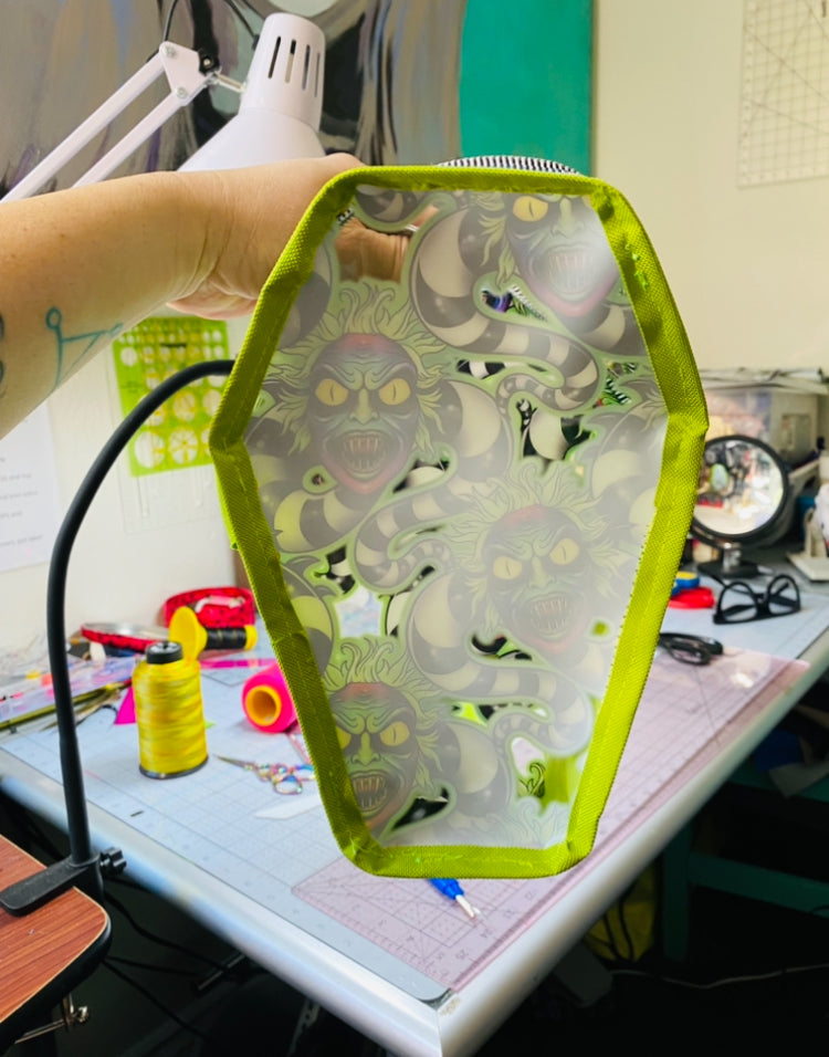 CLEAR COFFIN CROSSOVER BAGS