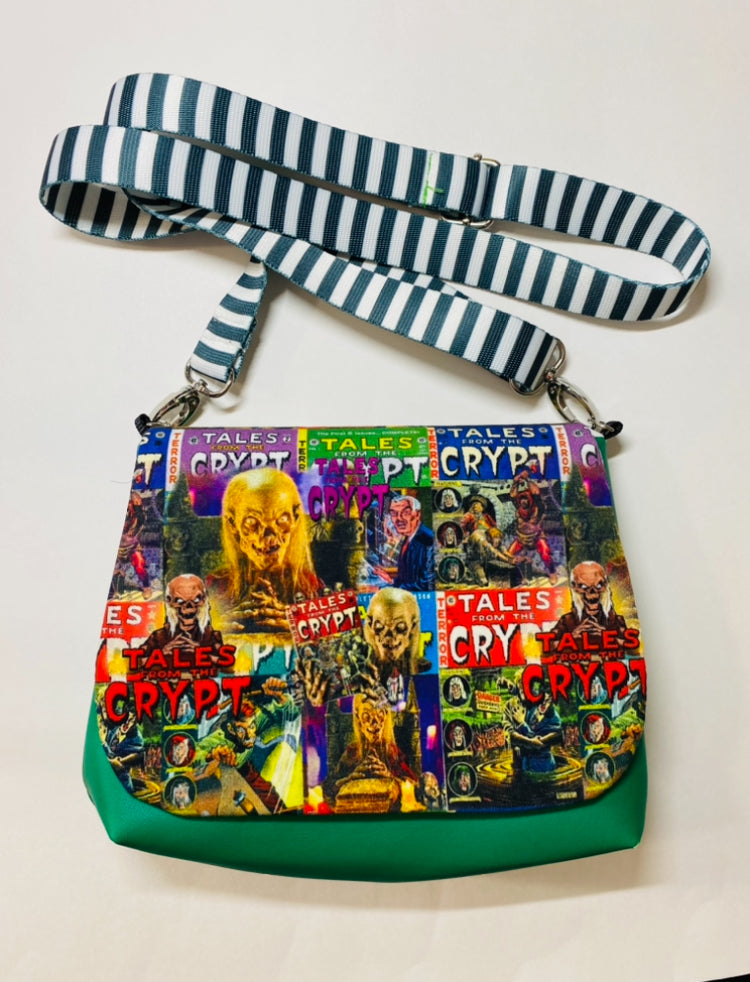 Tales from the crypt flap crossbody bag