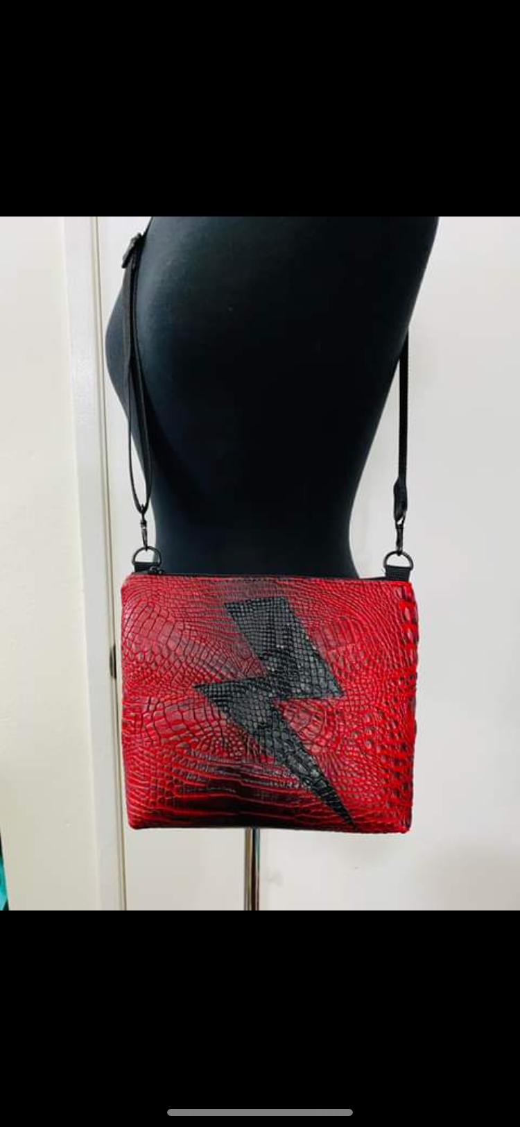 CROC LIGHTNING BAG DARK RED OMBRÉ