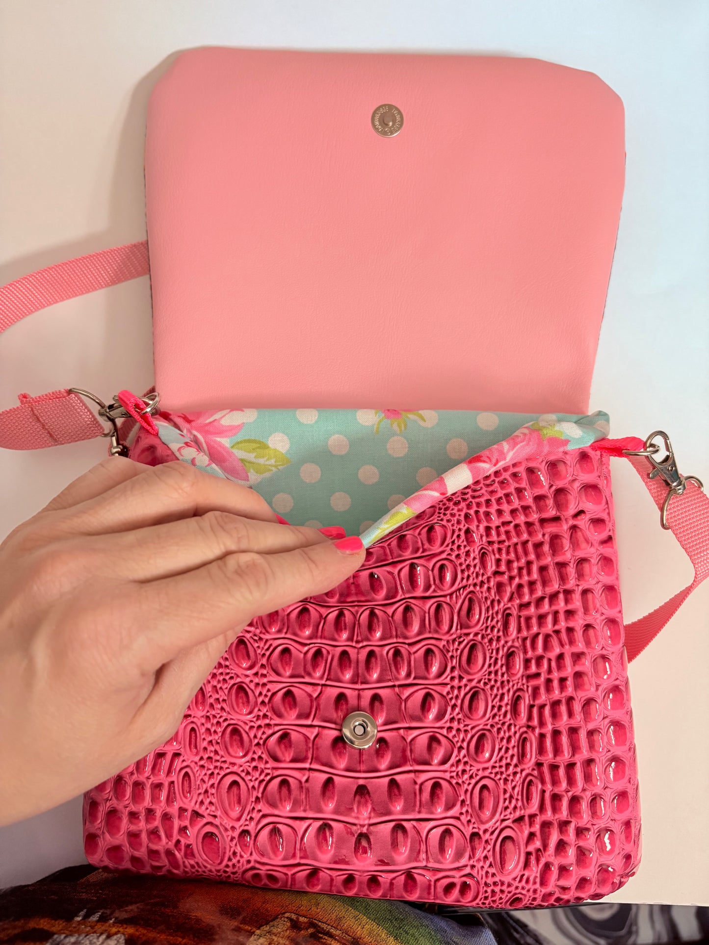 JEM PINK CROC CROSSBODY