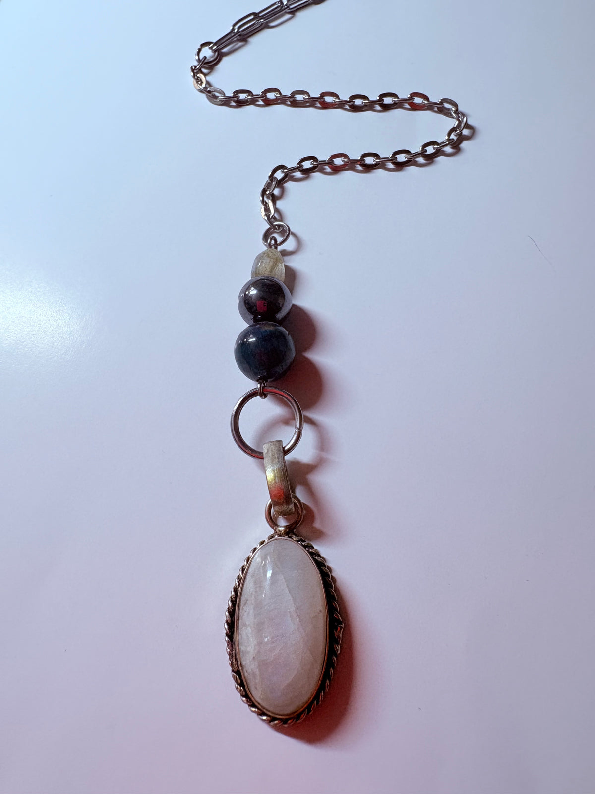 Moonstone and beads necklace