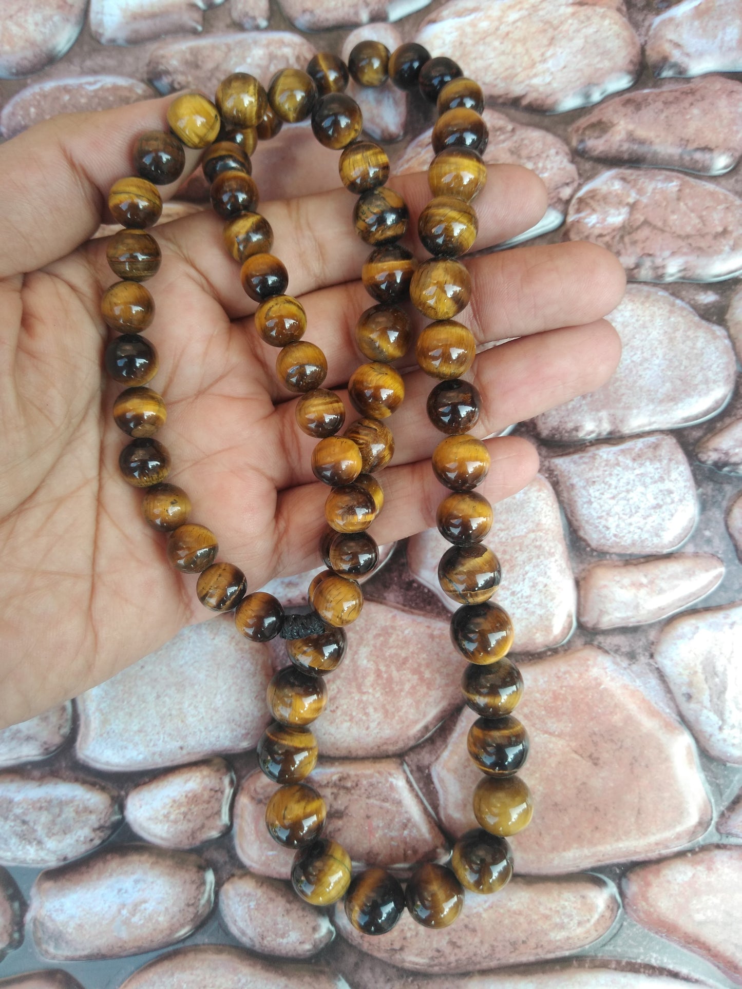 14MM TIGER EYE BEADED NECKLACE