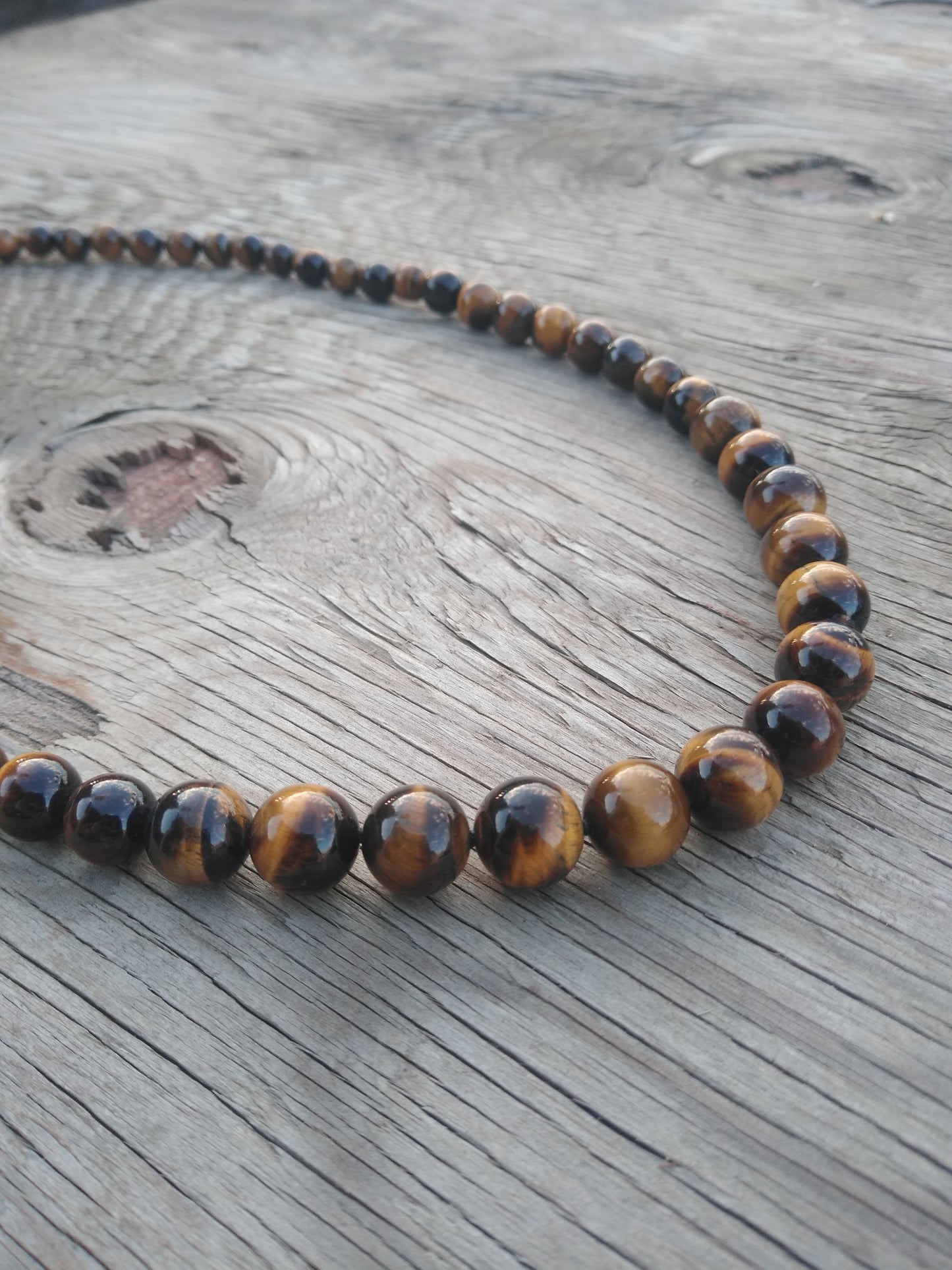 14MM TIGER EYE BEADED NECKLACE