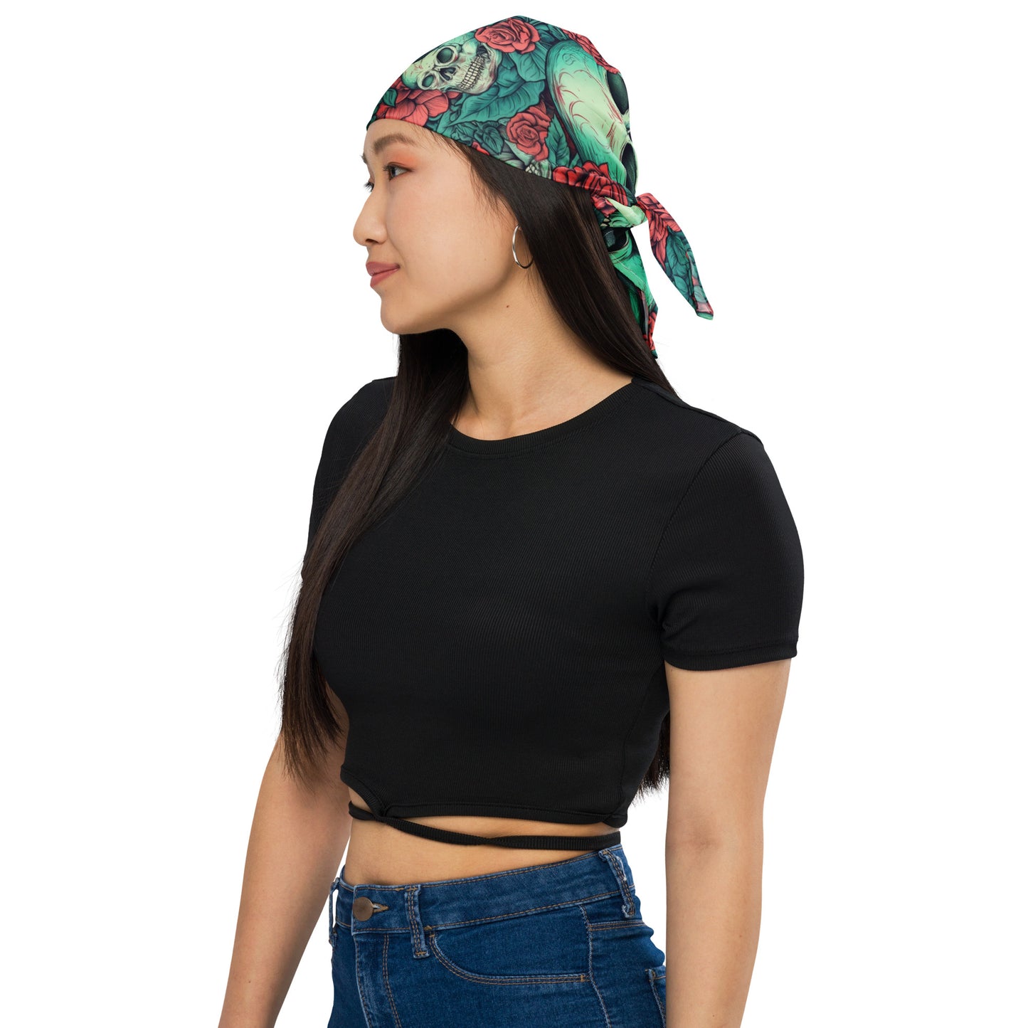 SKULL AND ROSES BANDANA
