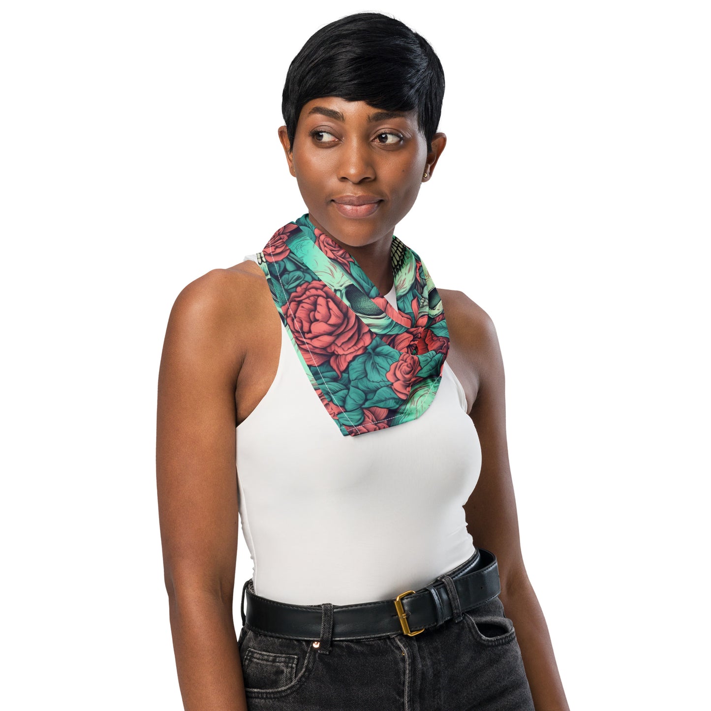skull and roses bandana