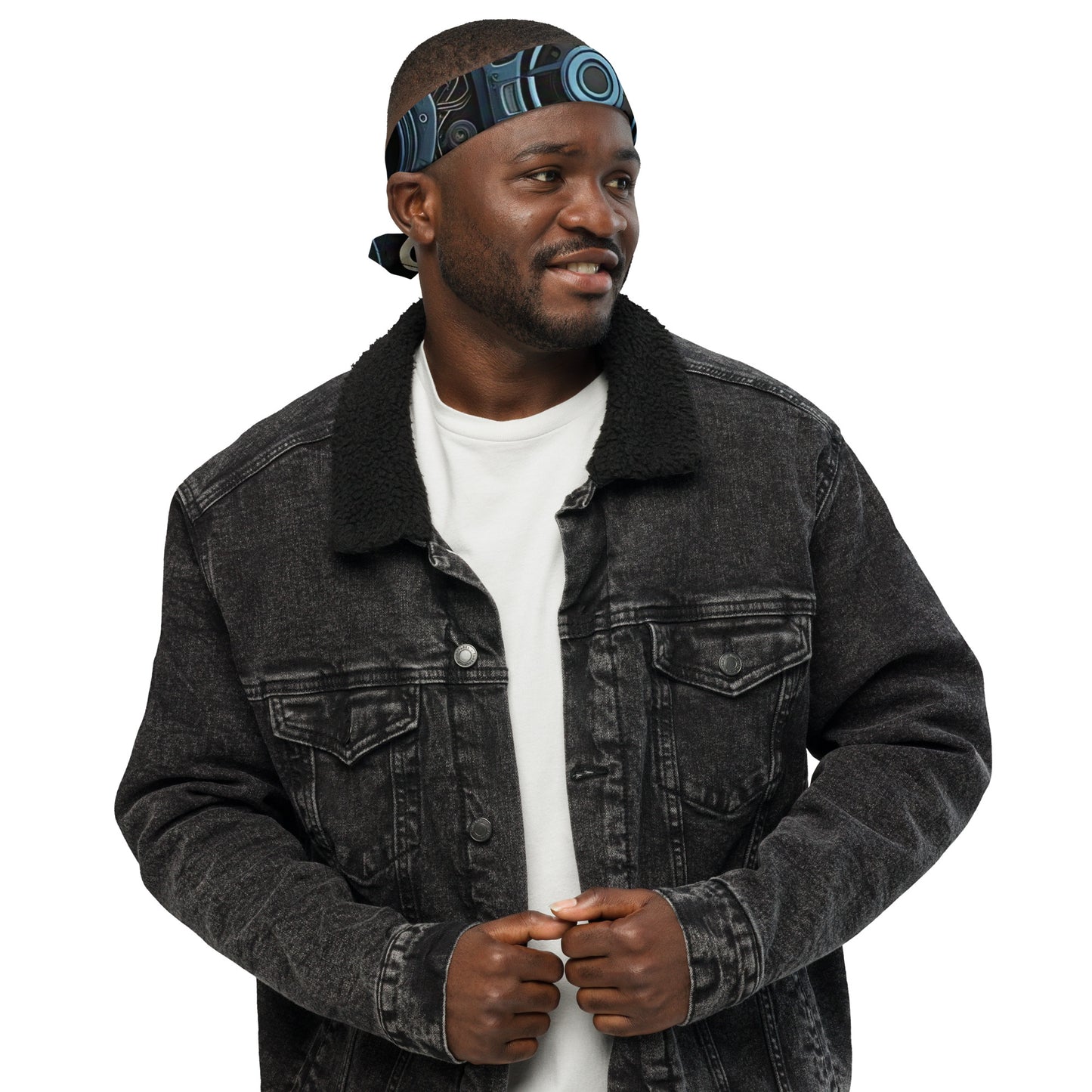 BLUE DISTRESSED SPEAKERS BANDANA