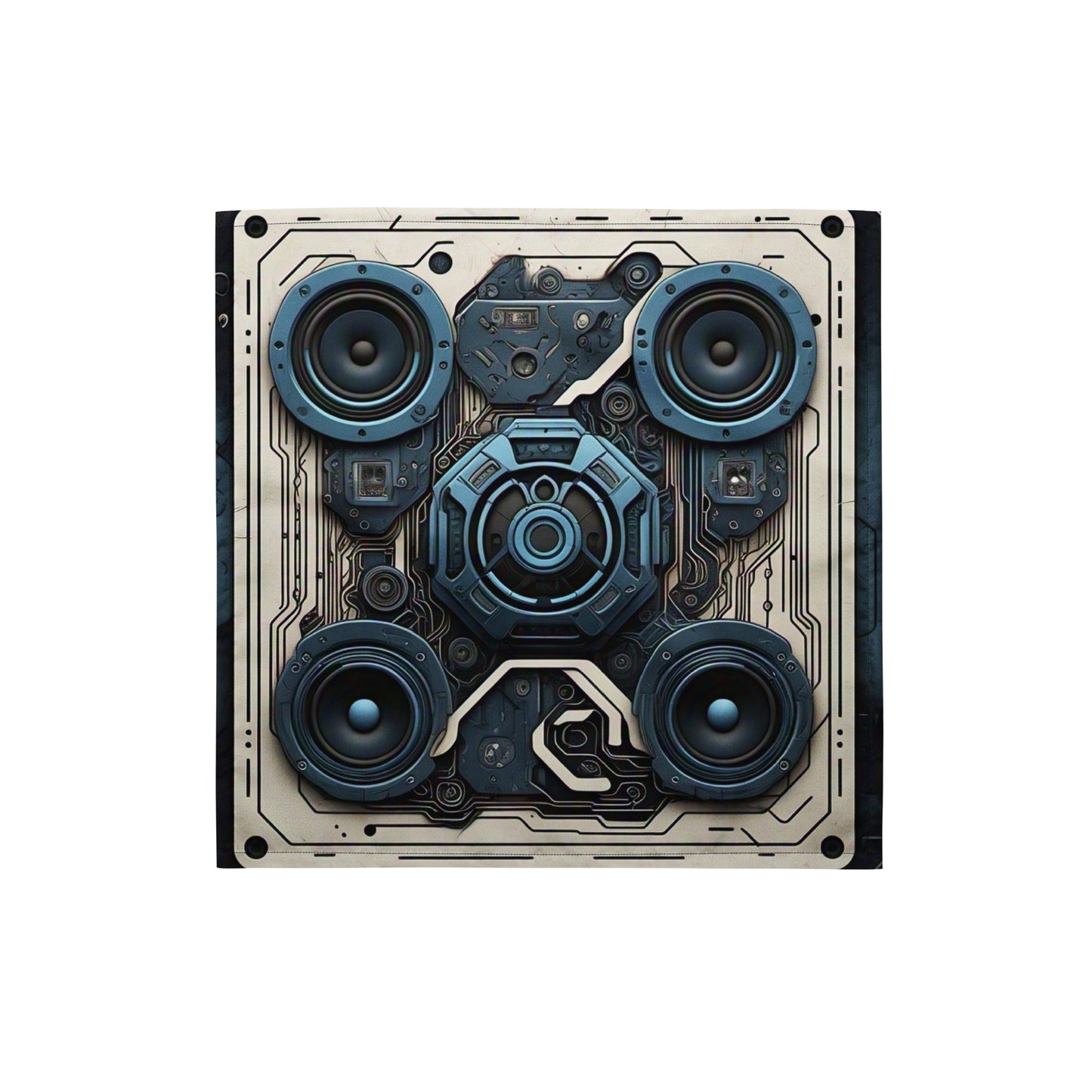 BLUE DISTRESSED SPEAKERS BANDANA