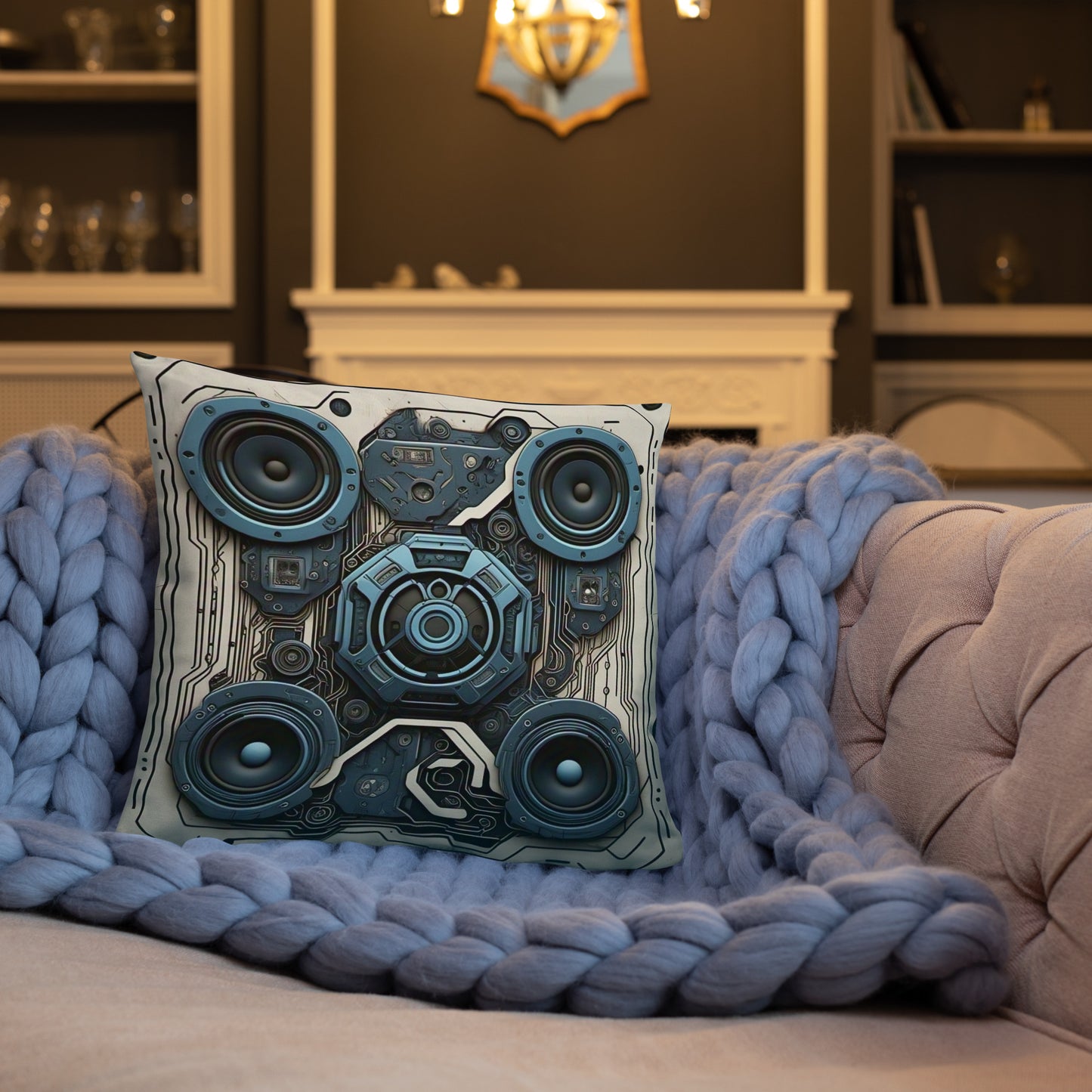 BLUE DISTRESSED Pillow
