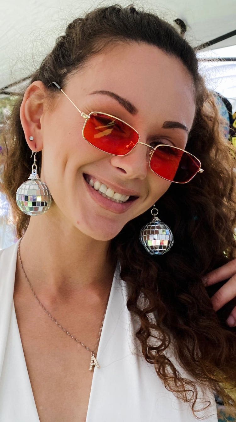 Disco ball earrings