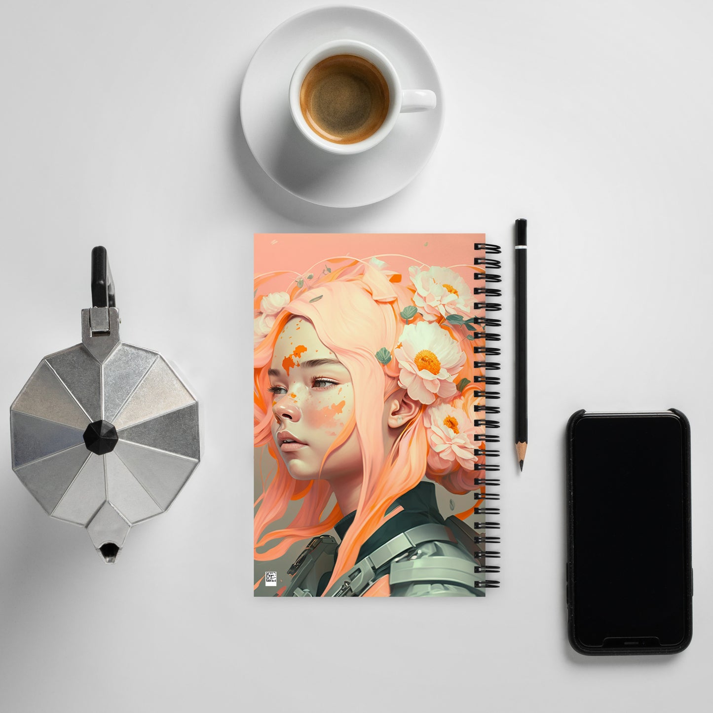 FLOWER GIRL SERIES DOTTED SPIRAL NOTEBOOK