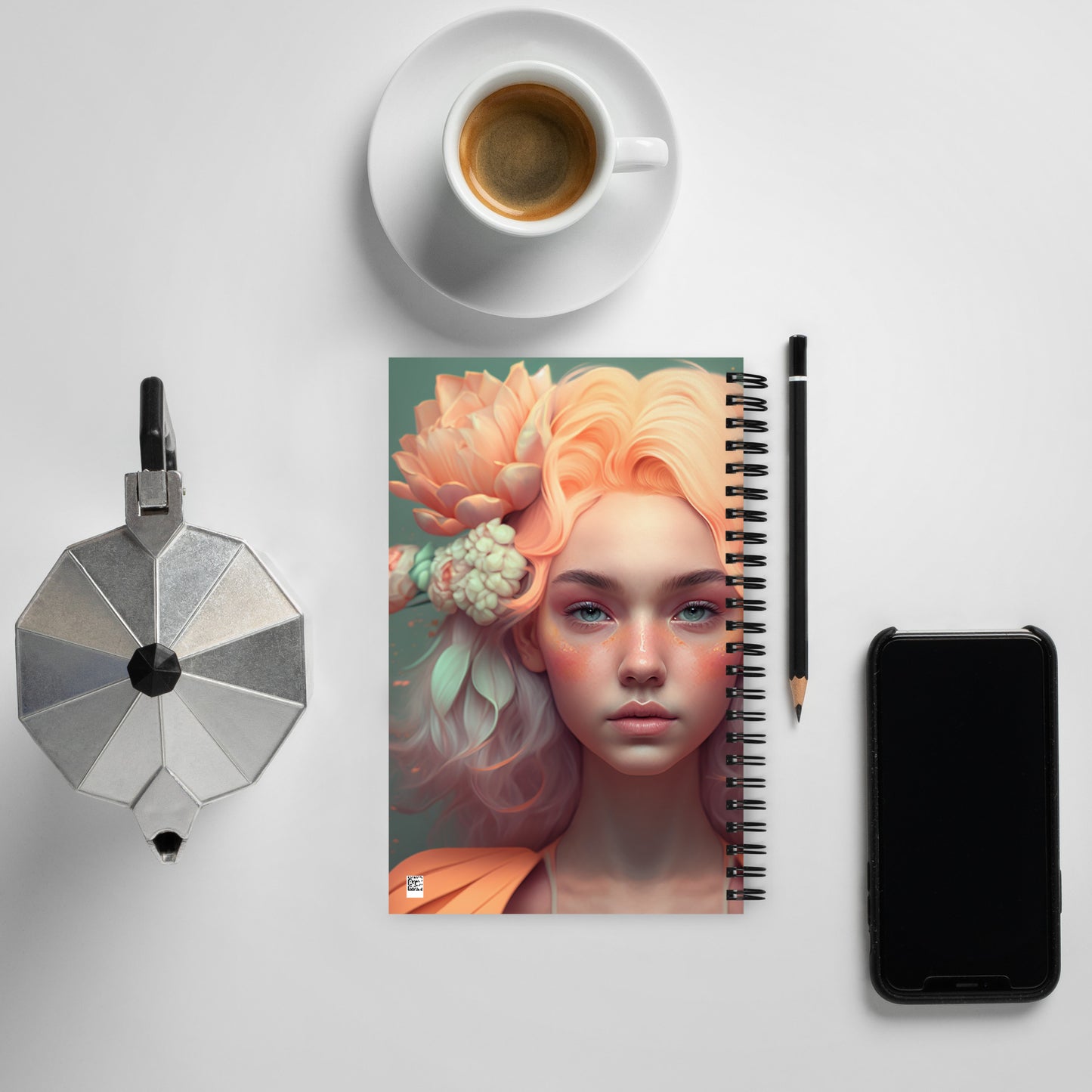 FLOWER GIRL SERIES DOTTED SPIRAL NOTEBOOK