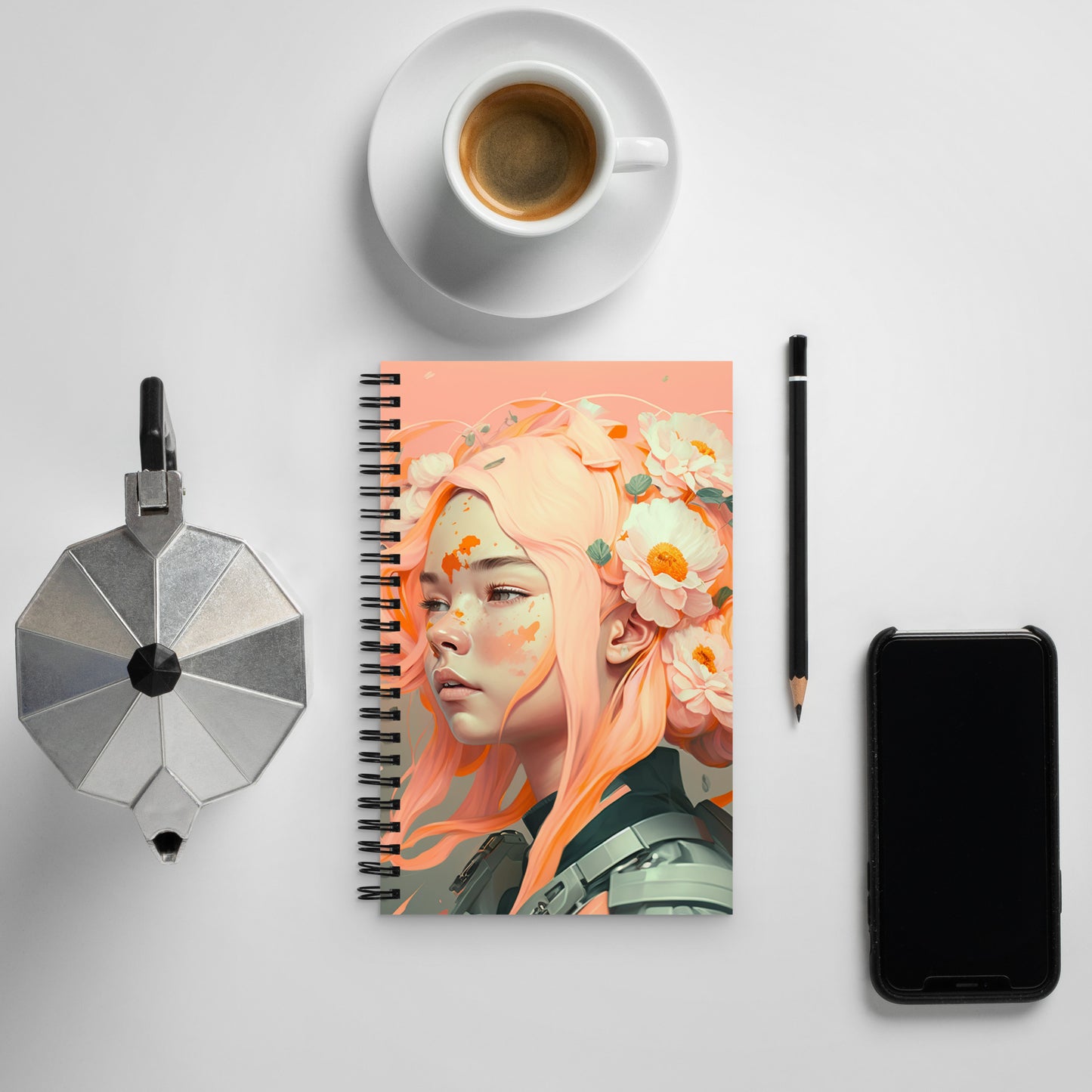FLOWER GIRL SERIES DOTTED SPIRAL NOTEBOOK