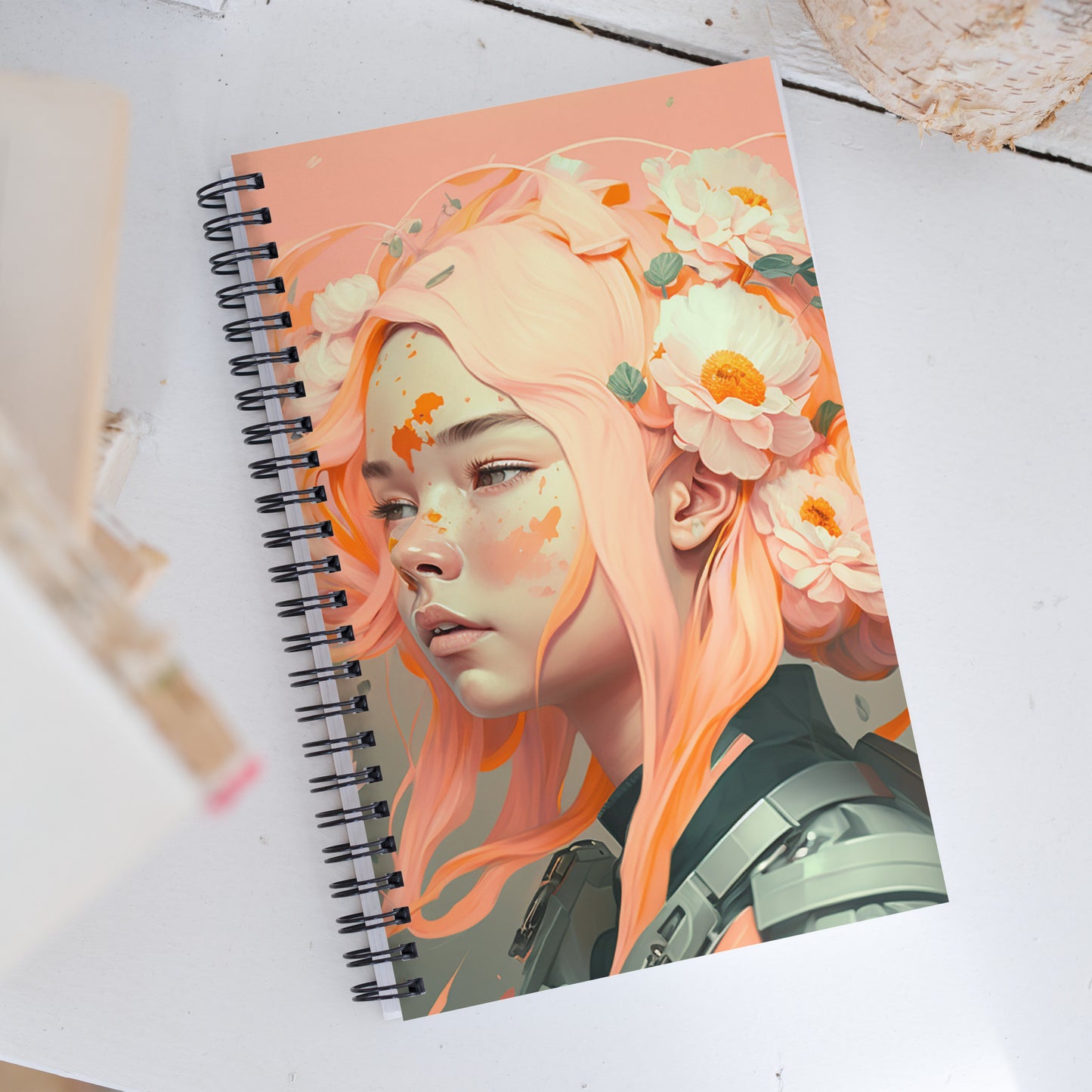 FLOWER GIRL SERIES DOTTED SPIRAL NOTEBOOK