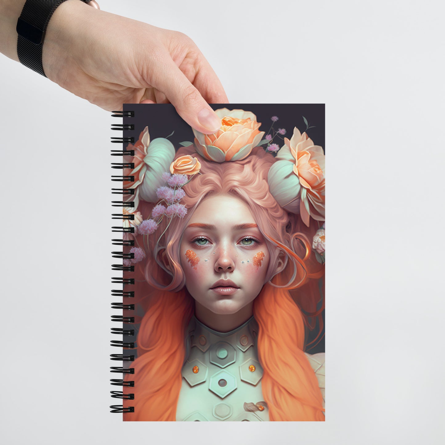 FLOWER GIRL SERIES DOTTED SPIRAL NOTEBOOK