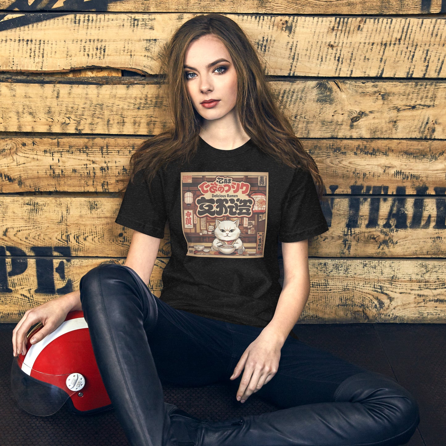 VINTAGE JAPANESE CAT RAMEN Unisex t-shirt