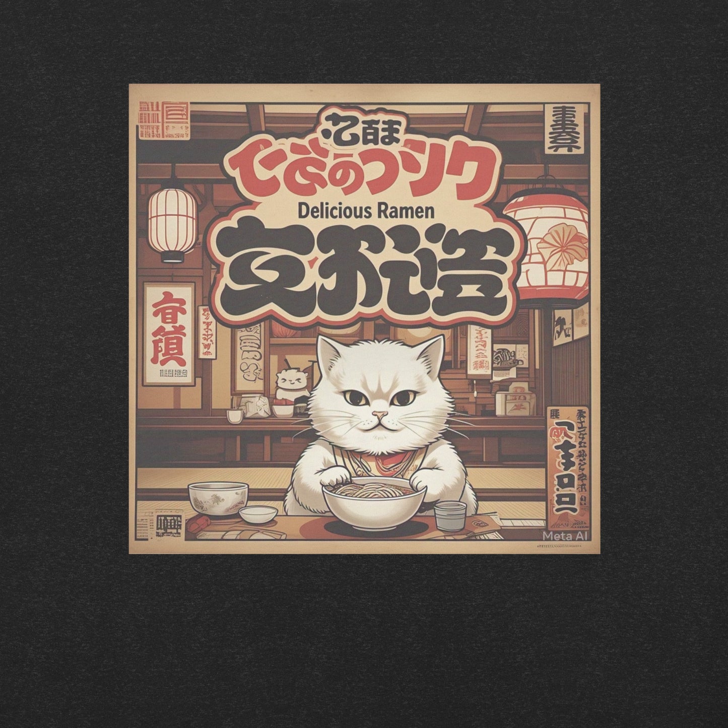 VINTAGE JAPANESE CAT RAMEN Unisex t-shirt