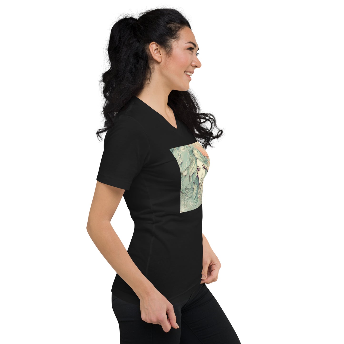 PASTEL 70's face Unisex Short Sleeve V-Neck T-Shirt