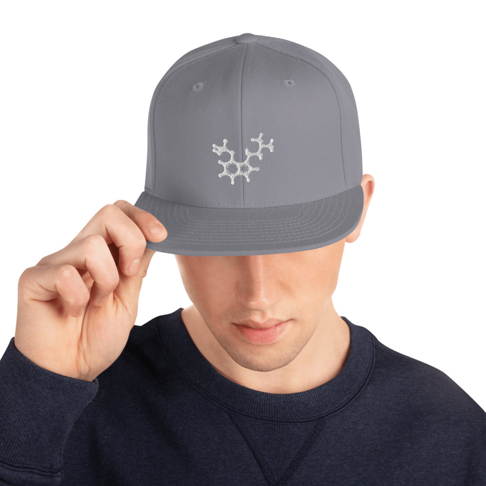 PSILOCYBIN MOLECULE HAT WITH WHITE THREAD