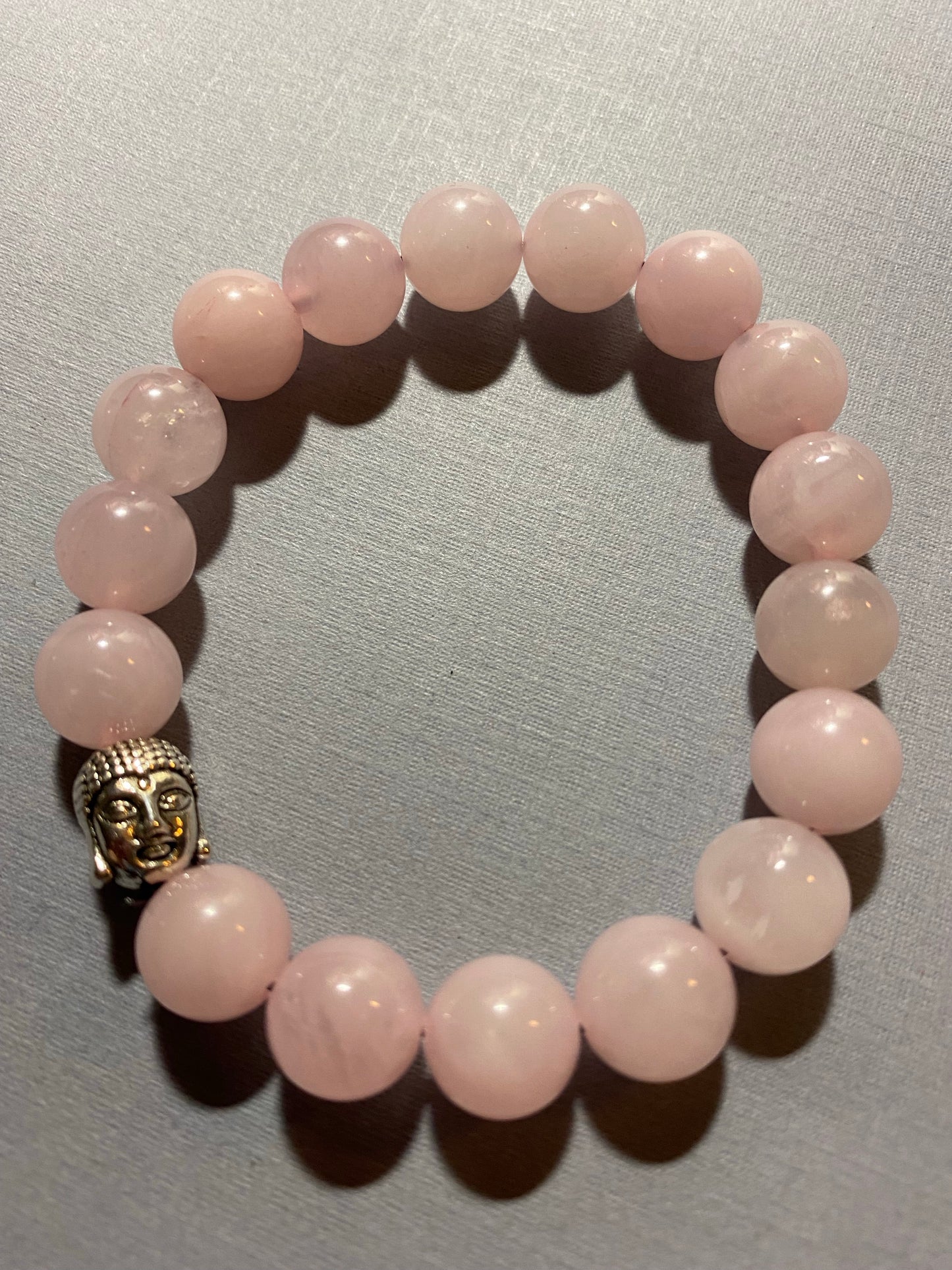 rose quarts love healing buddha bracelet