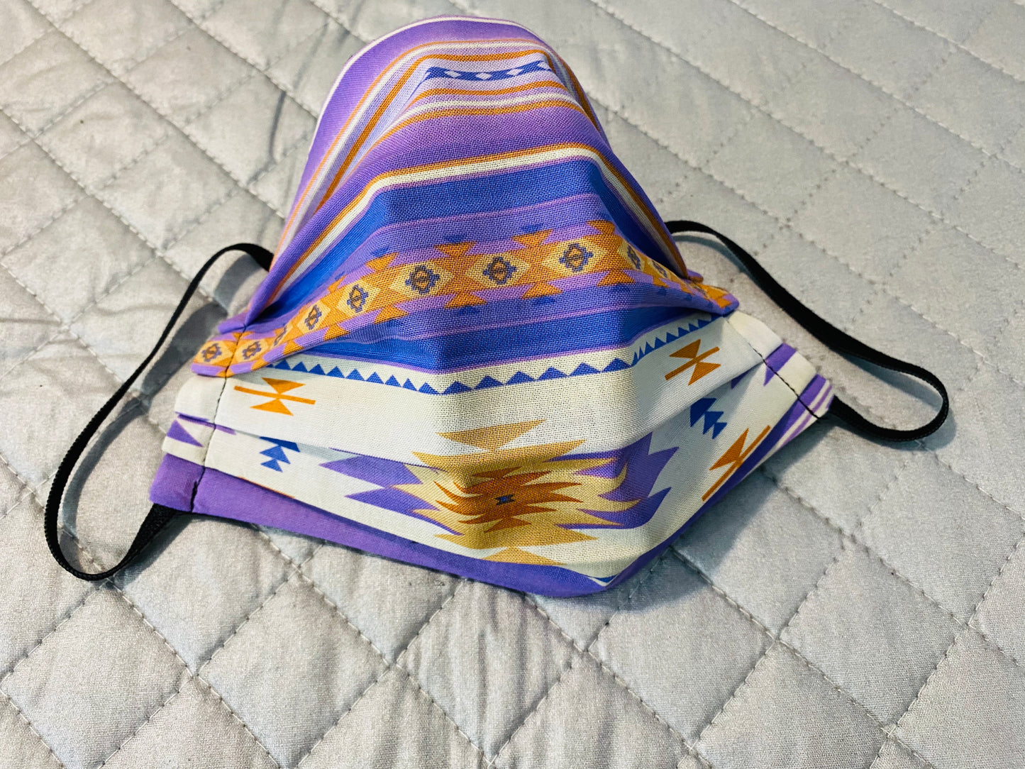 Lavender south western face mask with filter pocket