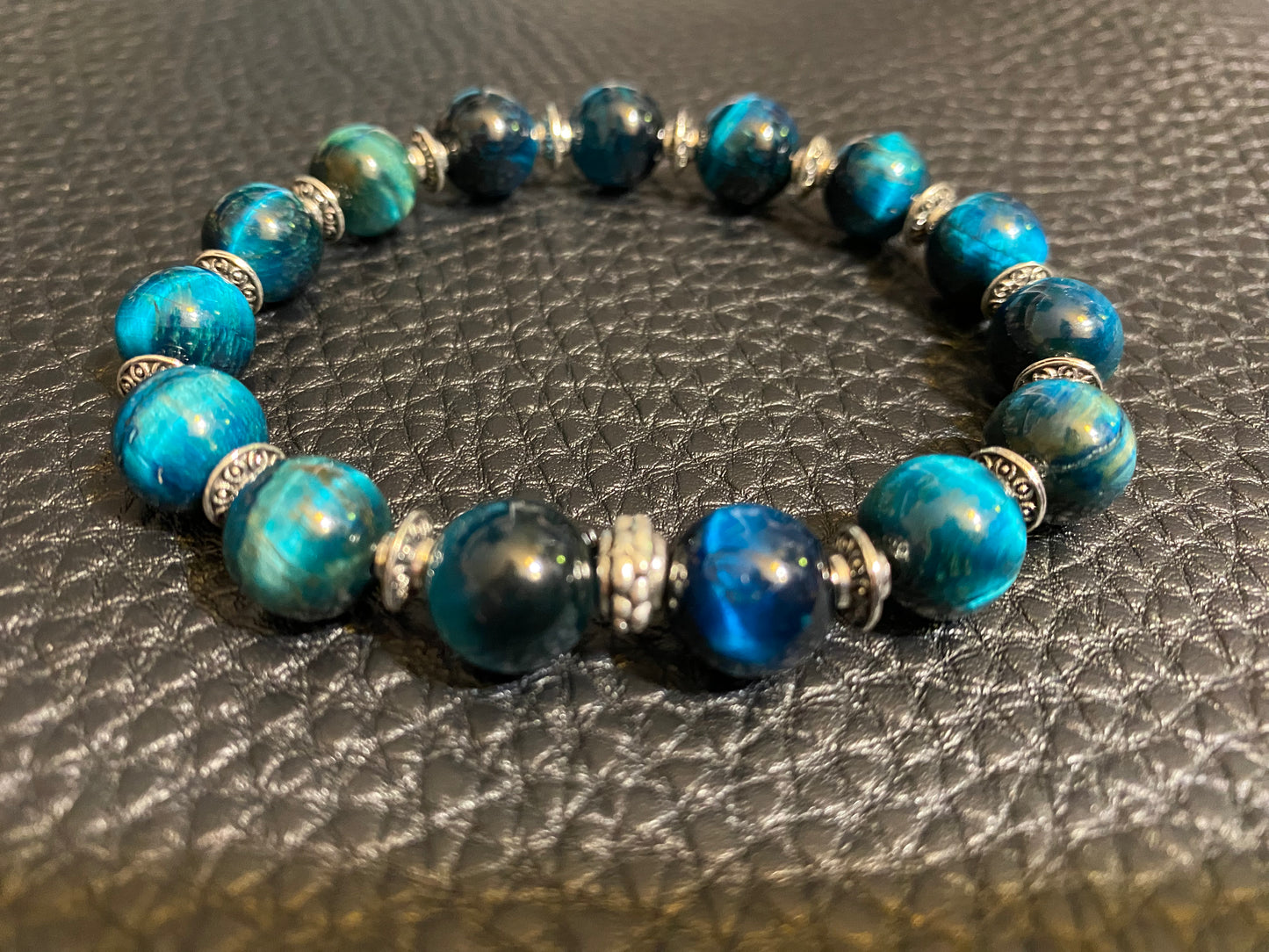 Blue Green tigers eye bracelet