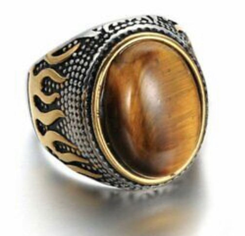 Tigers eye flame ring