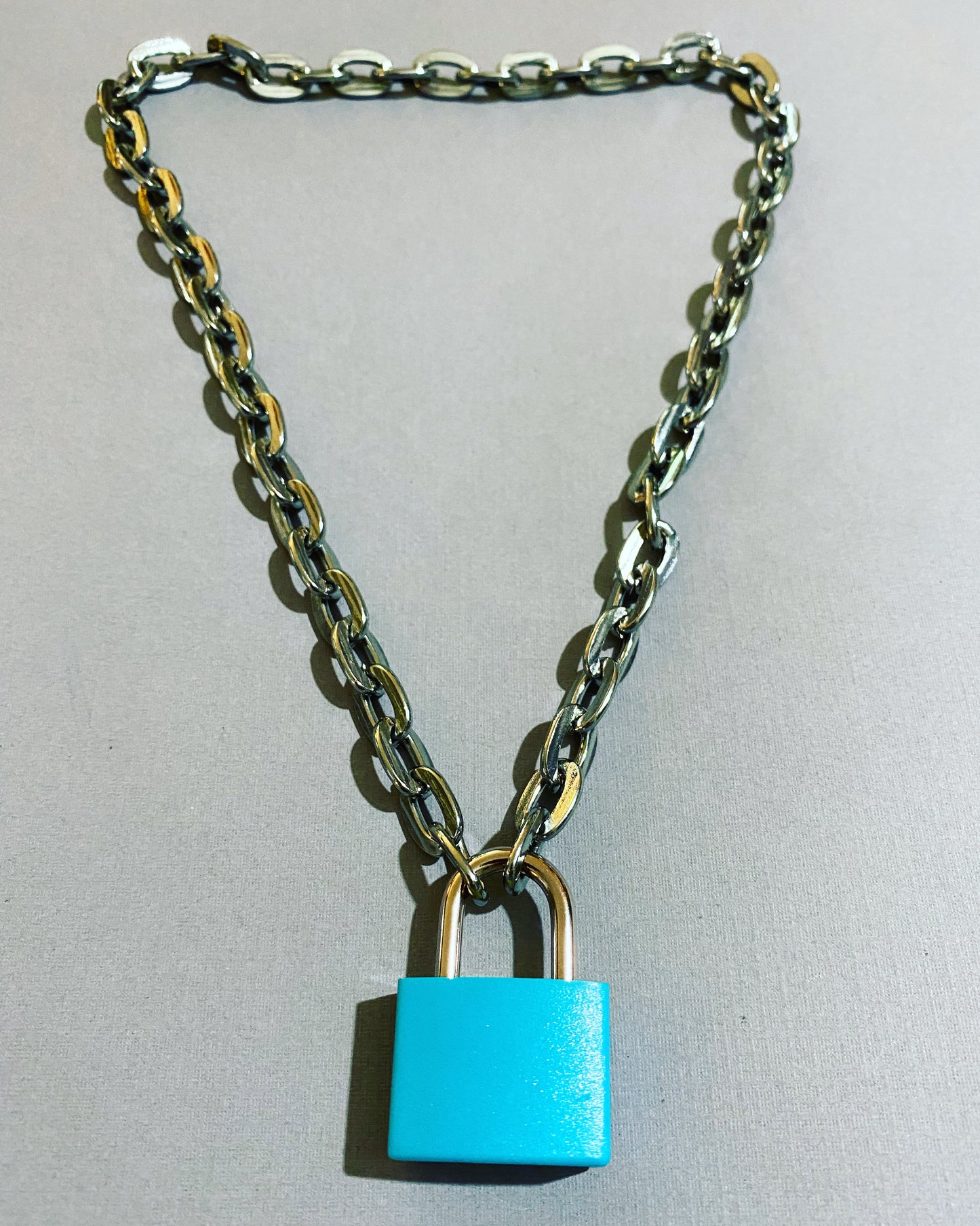 LOCKED AND LOADED NECKLACE Padlock and key choker Jewelry