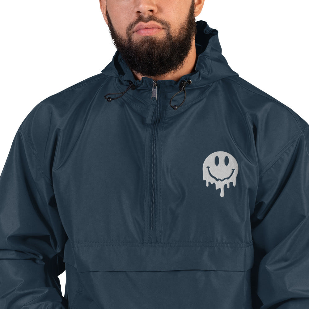 SMILEY MELTY FACE EMBROIDERED PACKABLE WINDBREAKER CHAMPION JACKET