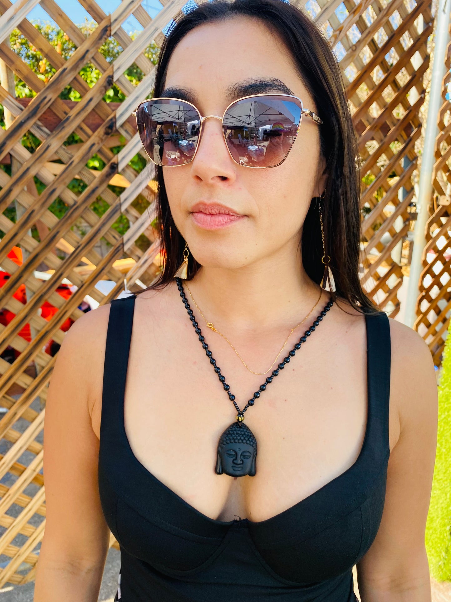 BUDDHA OBSIDIAN and ONYX NECKLACE