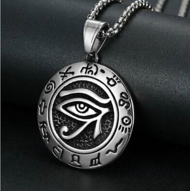 EGYPTIAN PHARAOH EYE OF HORUS RA PENDANT NECKLACE STAINLESS STEEL JEWELRY