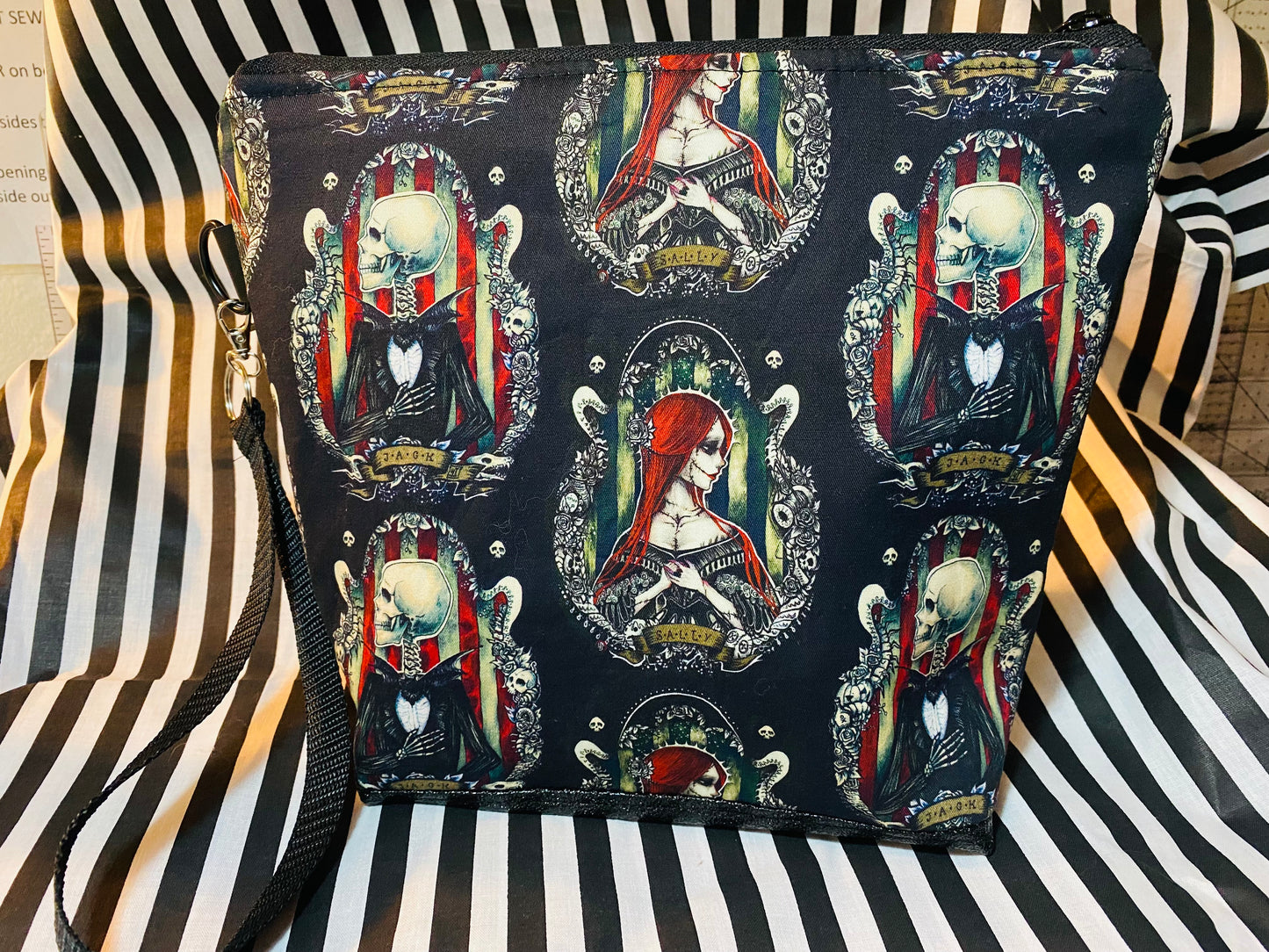 JACK AND SALLY POUCH APPROX 9x10”