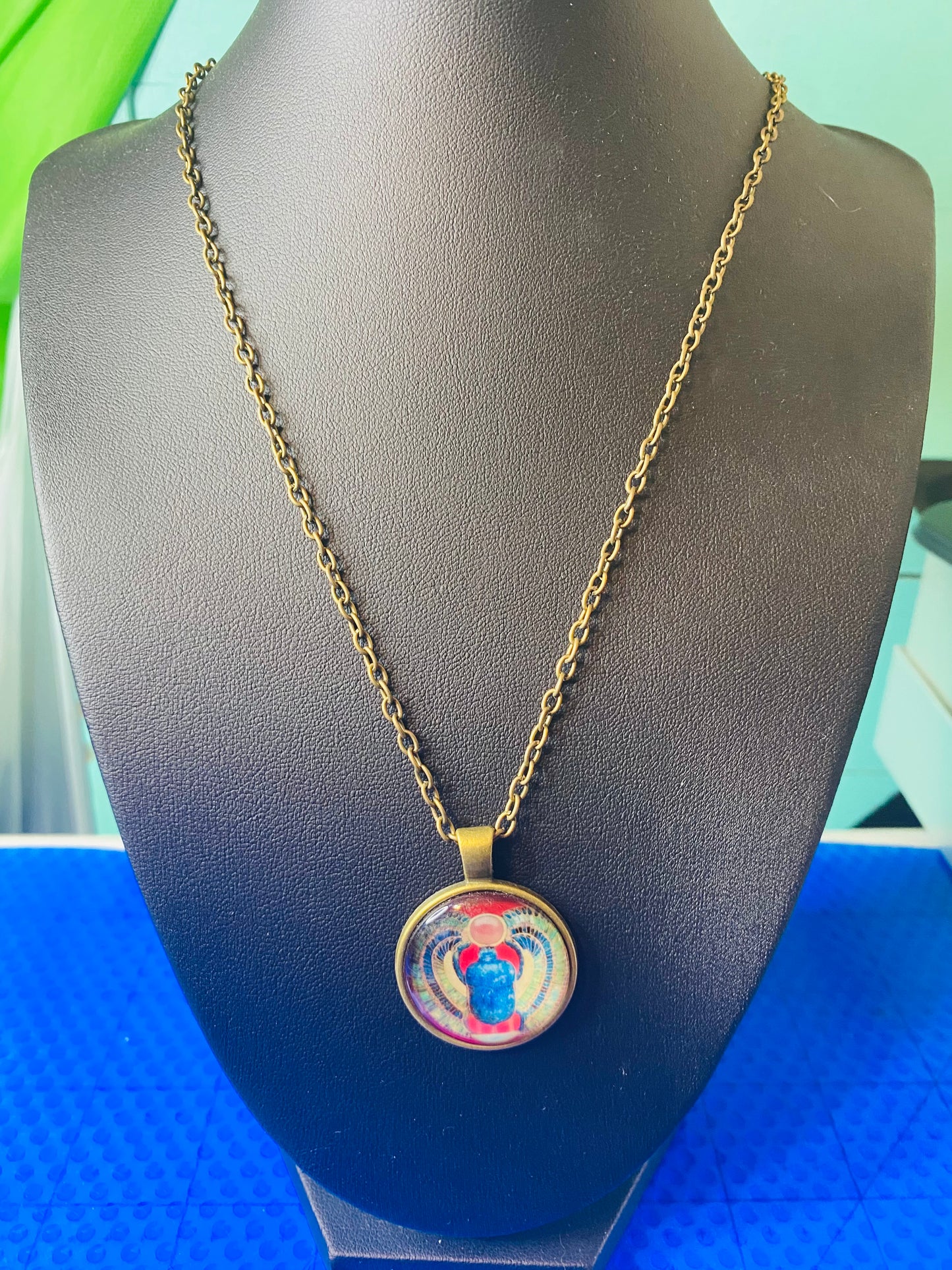 Egyptian scarab resin pendant